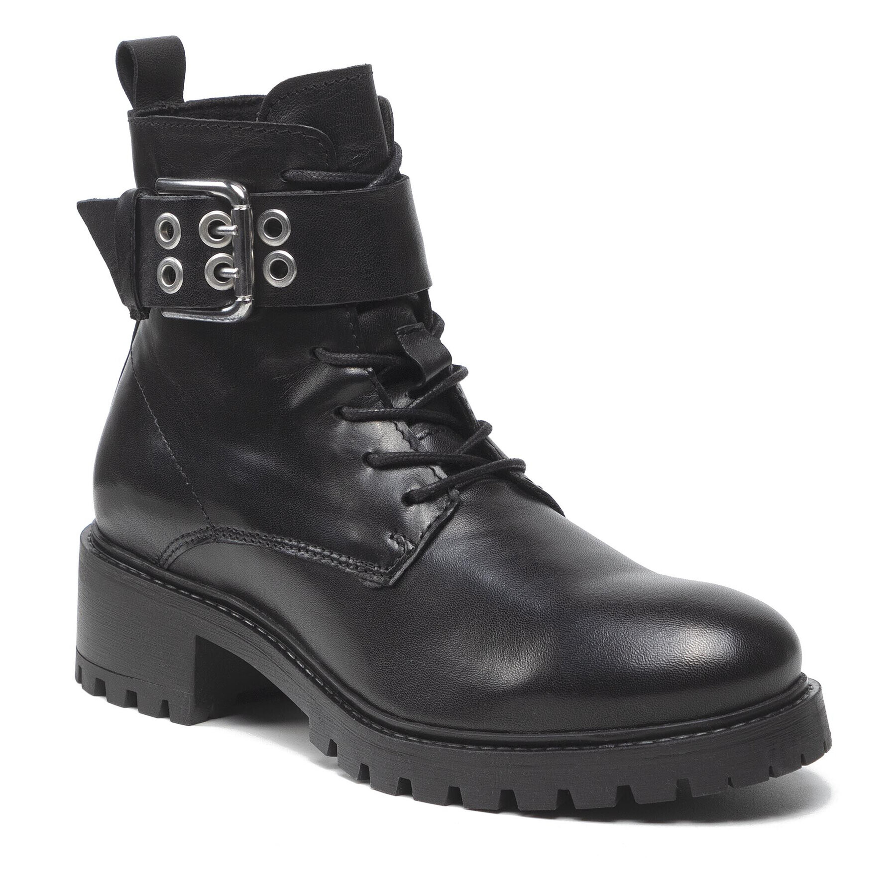 Vero Moda Боти Vmrough Leather Boot 10264287 Черен - Pepit.bg