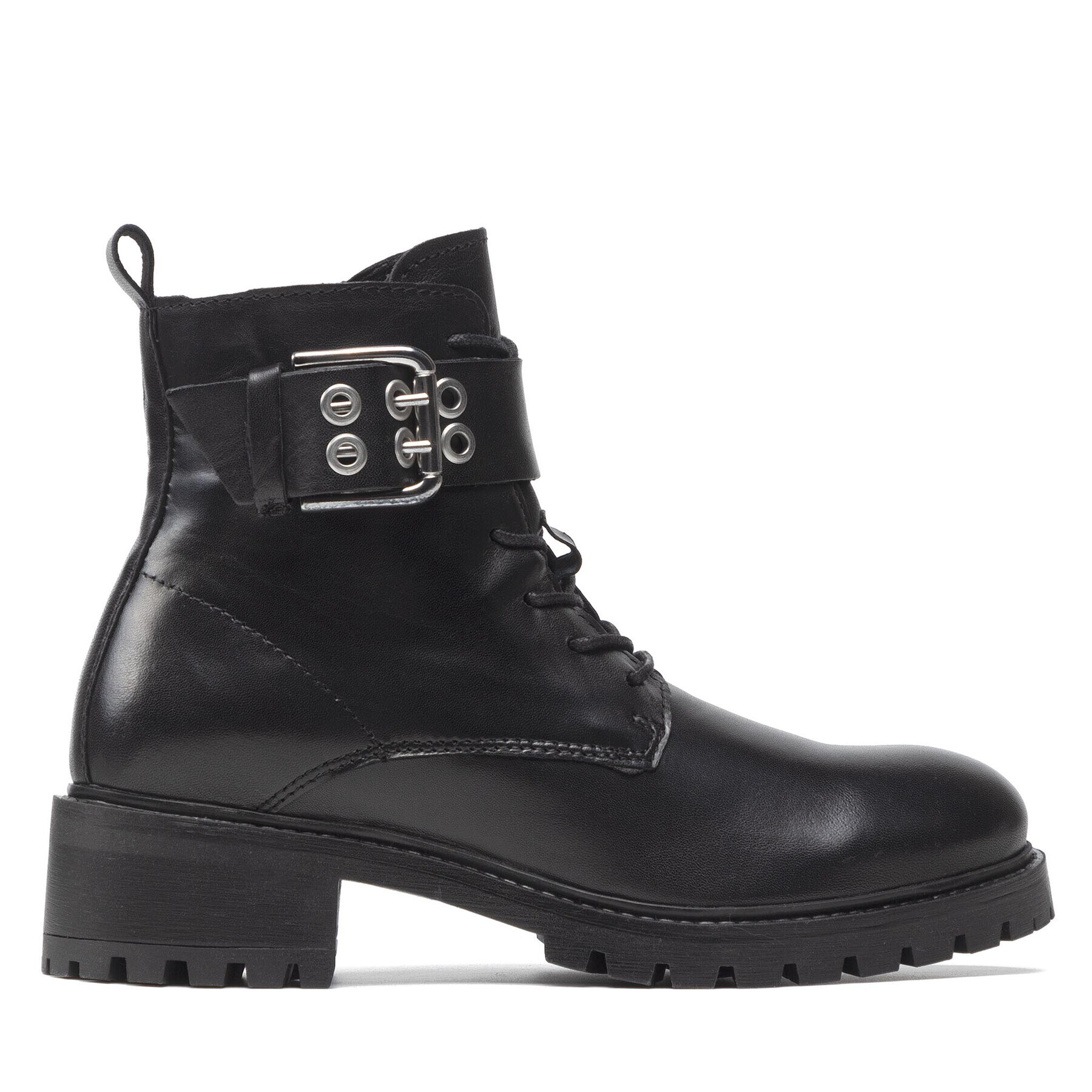 Vero Moda Боти Vmrough Leather Boot 10264287 Черен - Pepit.bg