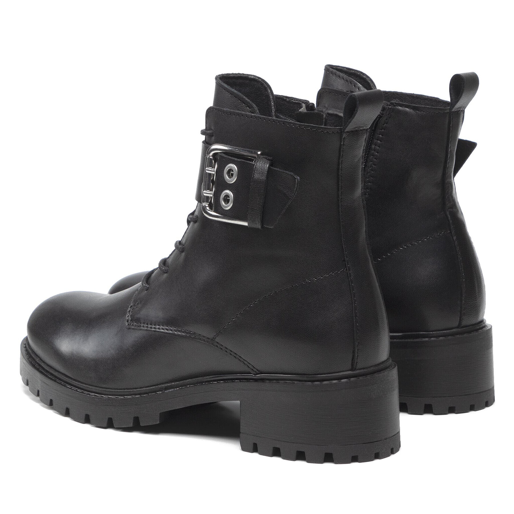 Vero Moda Боти Vmrough Leather Boot 10264287 Черен - Pepit.bg