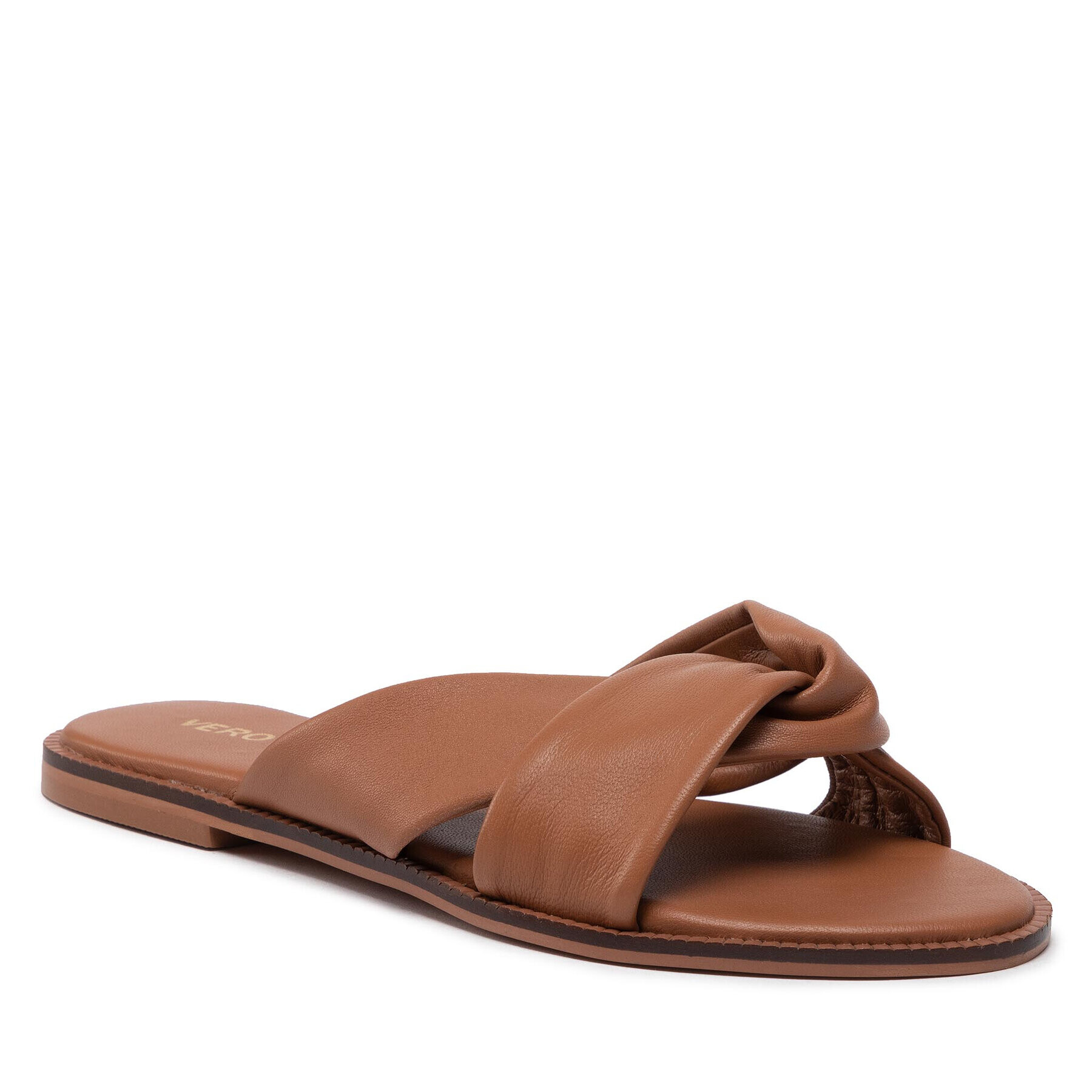 Vero Moda Чехли Vmsmooth Leather Sandal 10265527 Кафяв - Pepit.bg