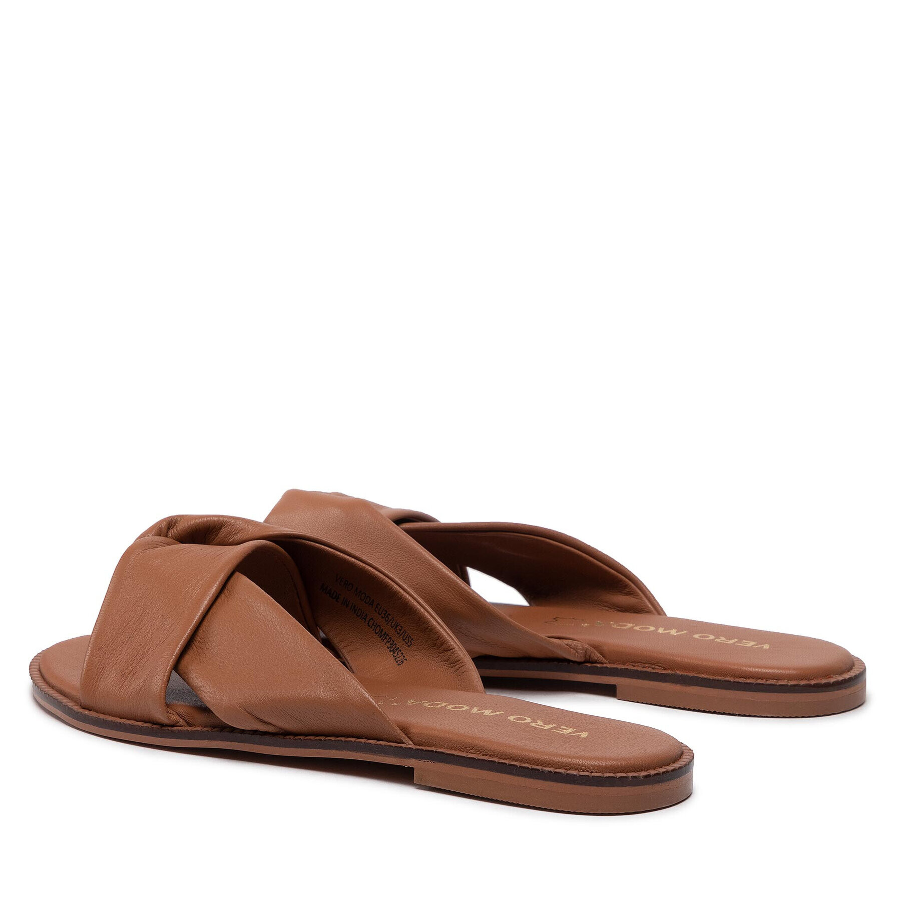 Vero Moda Чехли Vmsmooth Leather Sandal 10265527 Кафяв - Pepit.bg