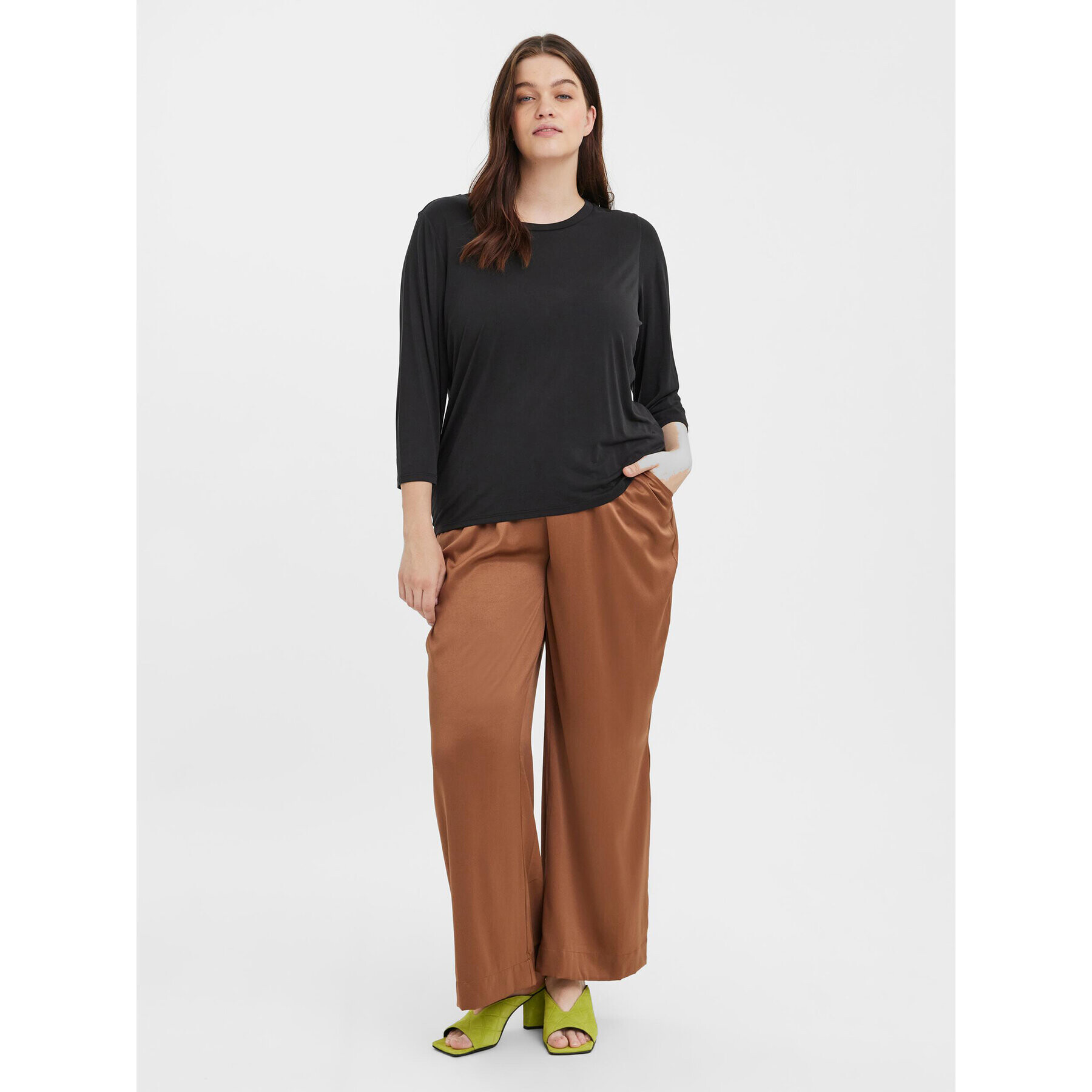 Vero Moda Curve Блуза Evabia 10279540 Черен Regular Fit - Pepit.bg