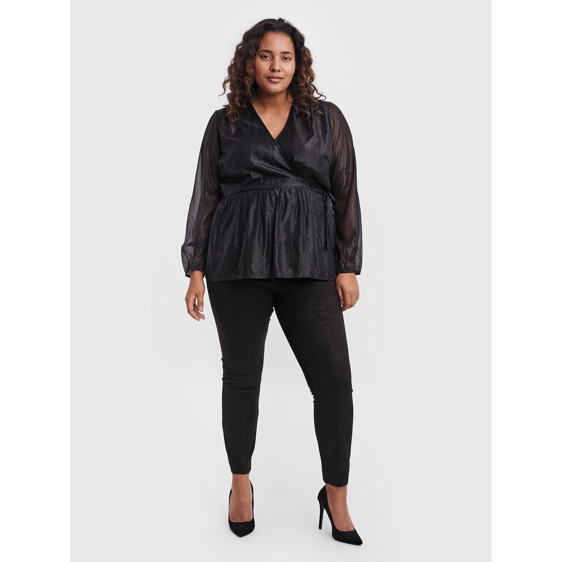 Vero Moda Curve Блуза Lisa 10256711 Черен Regular Fit - Pepit.bg
