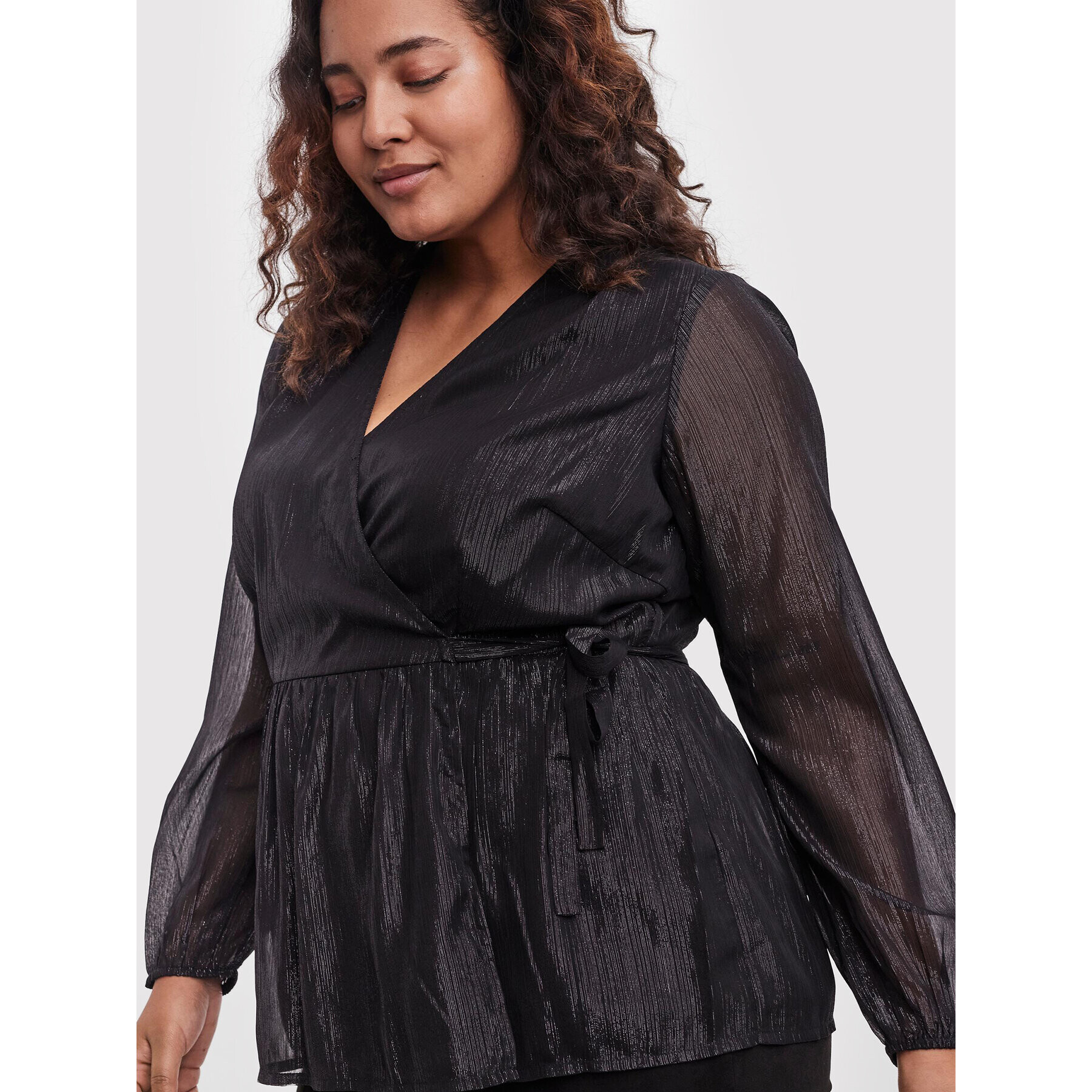 Vero Moda Curve Блуза Lisa 10256711 Черен Regular Fit - Pepit.bg