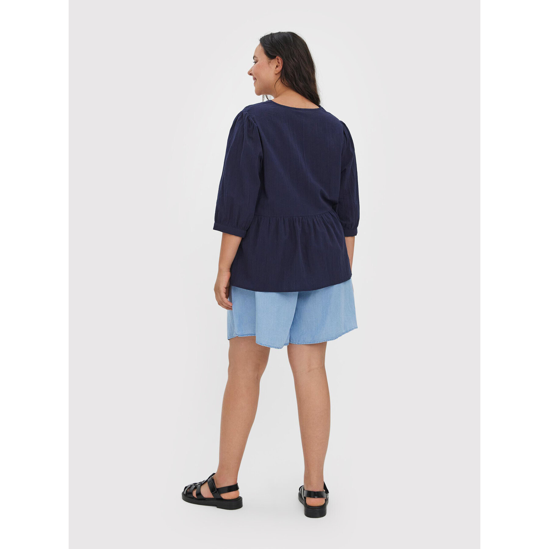 Vero Moda Curve Блуза Mavis 10267028 Тъмносин Regular Fit - Pepit.bg