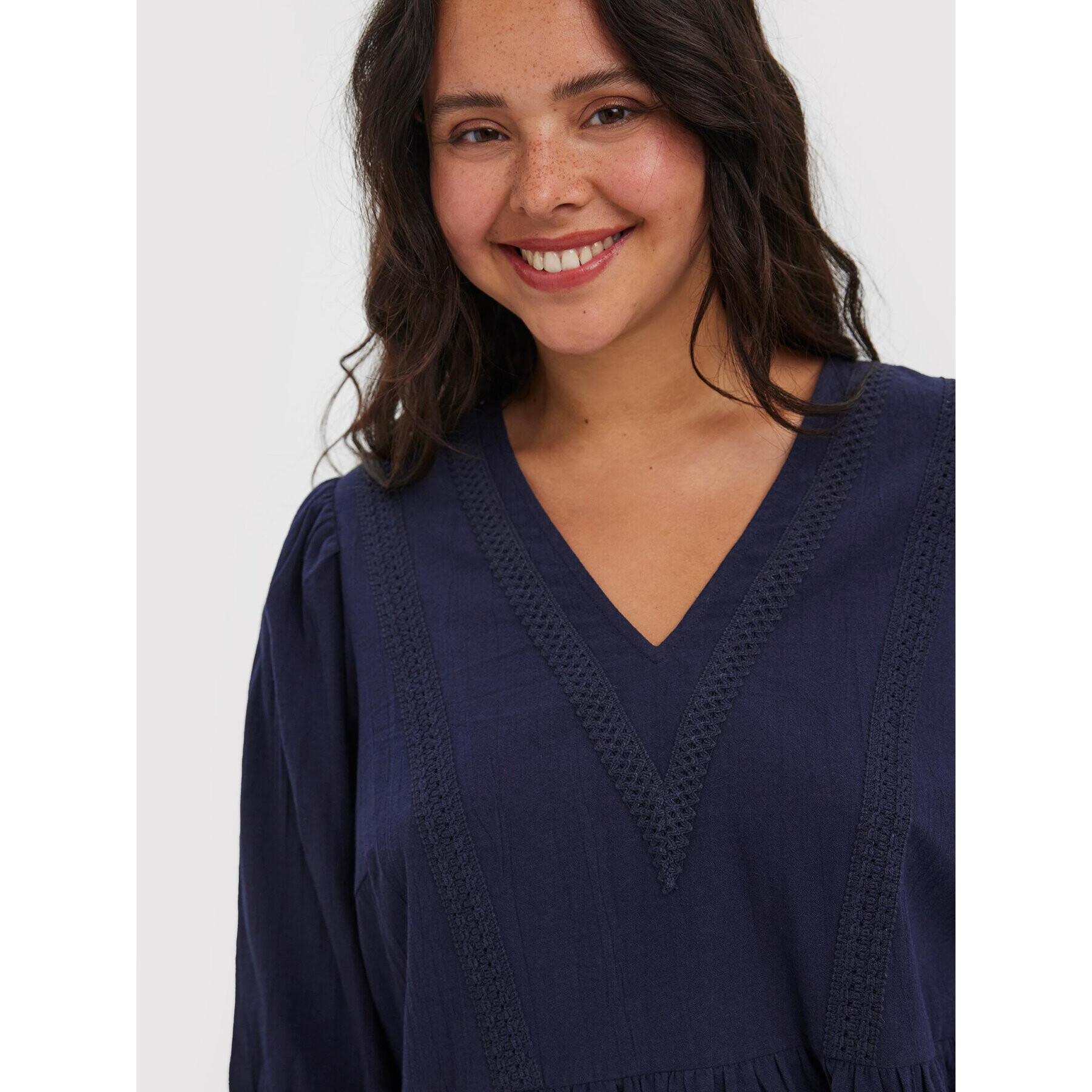 Vero Moda Curve Блуза Mavis 10267028 Тъмносин Regular Fit - Pepit.bg