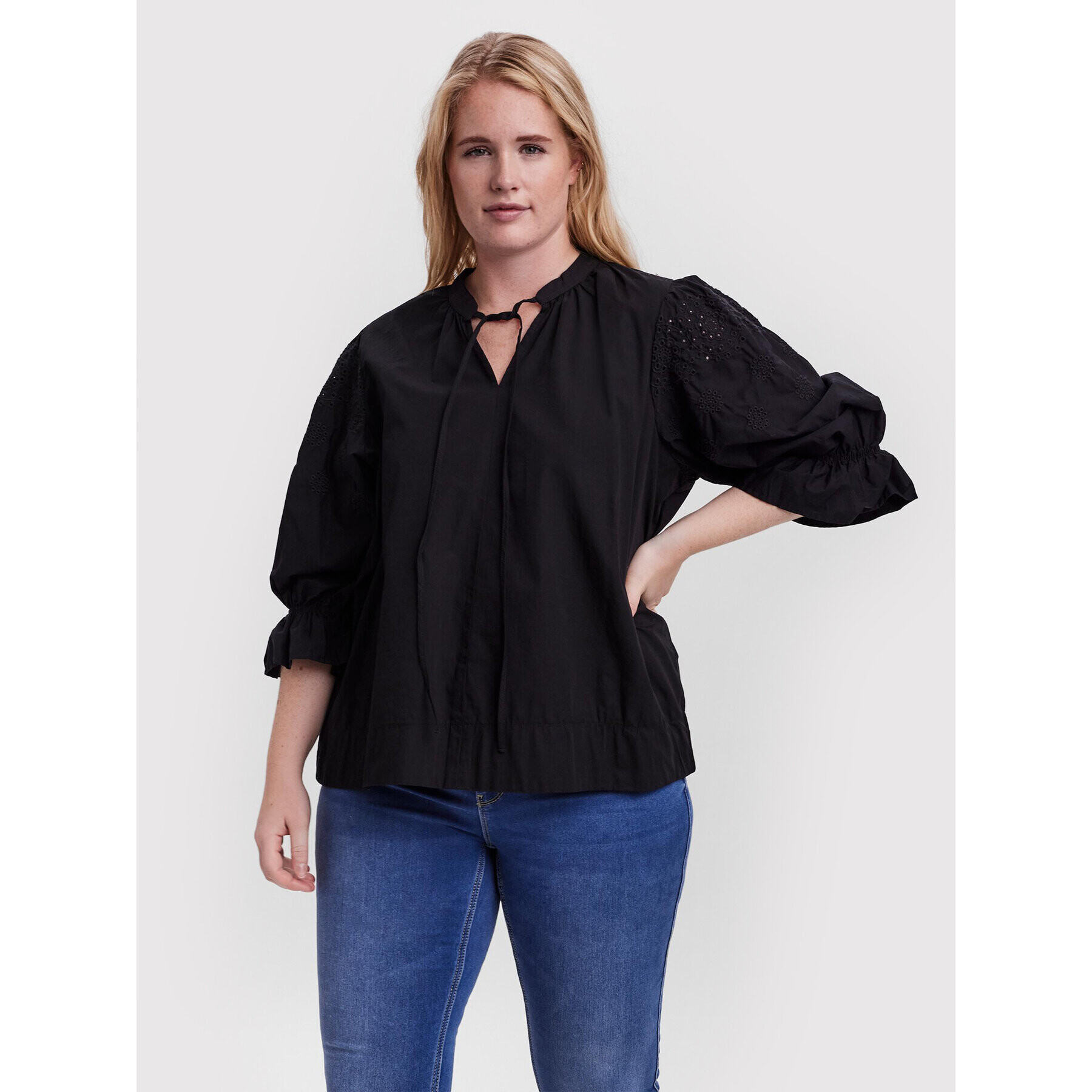 Vero Moda Curve Блуза Rianne 10256550 Черен Regular Fit - Pepit.bg