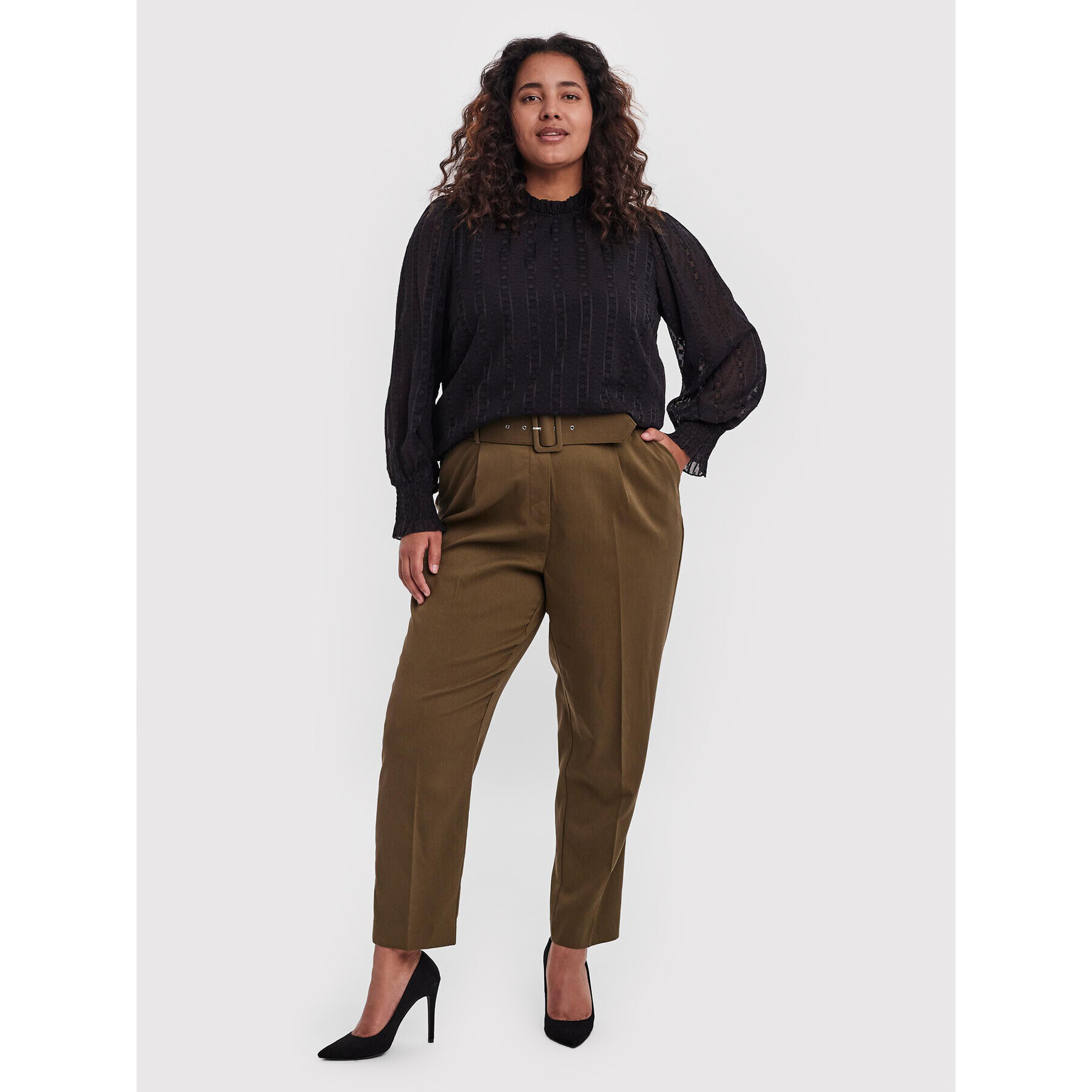 Vero Moda Curve Блуза Yasmin 10256493 Черен Regular Fit - Pepit.bg