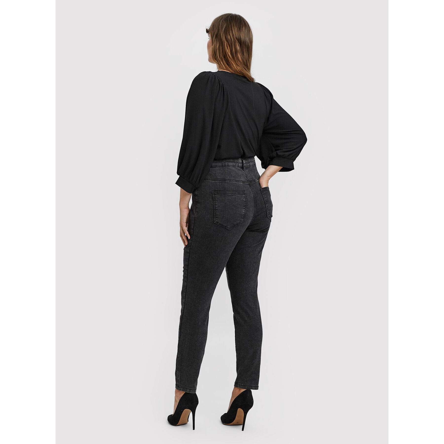 Vero Moda Curve Дънки Ludy 10249796 Черен Slim Fit - Pepit.bg