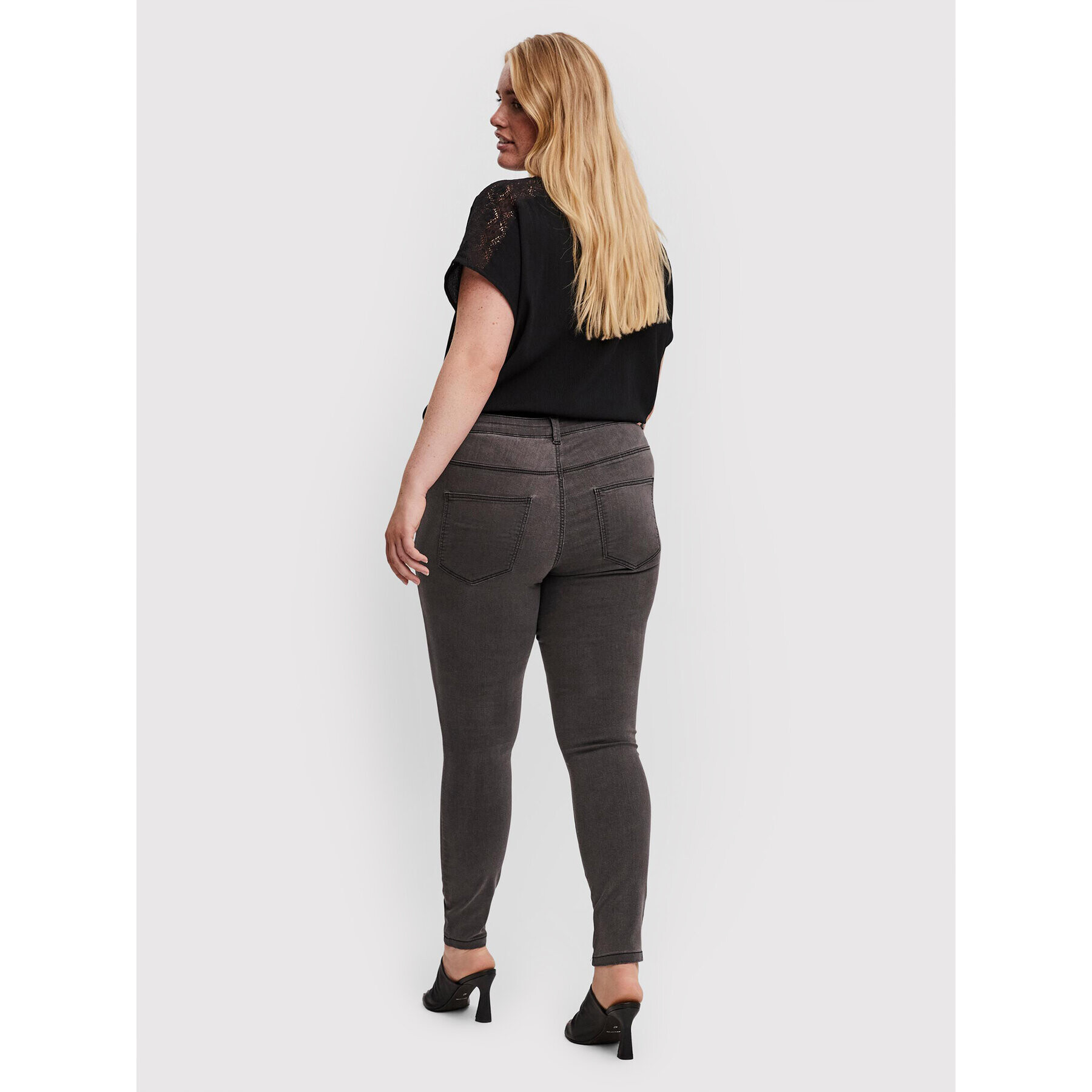 Vero Moda Curve Дънки Ludy 10249821 Сив Slim Fit - Pepit.bg