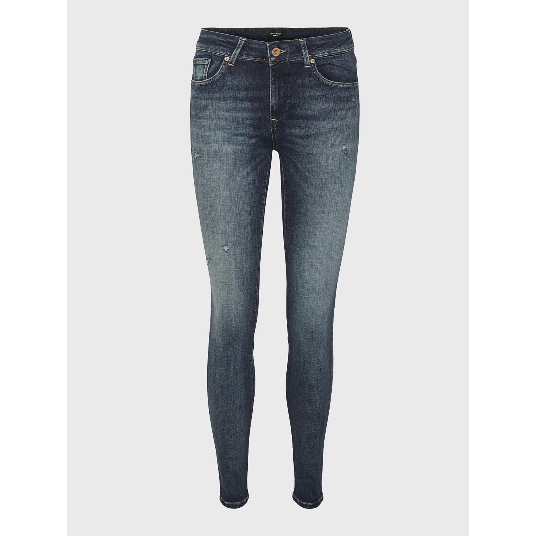 Vero Moda Curve Дънки Lux 10281184 Тъмносин Slim Fit - Pepit.bg