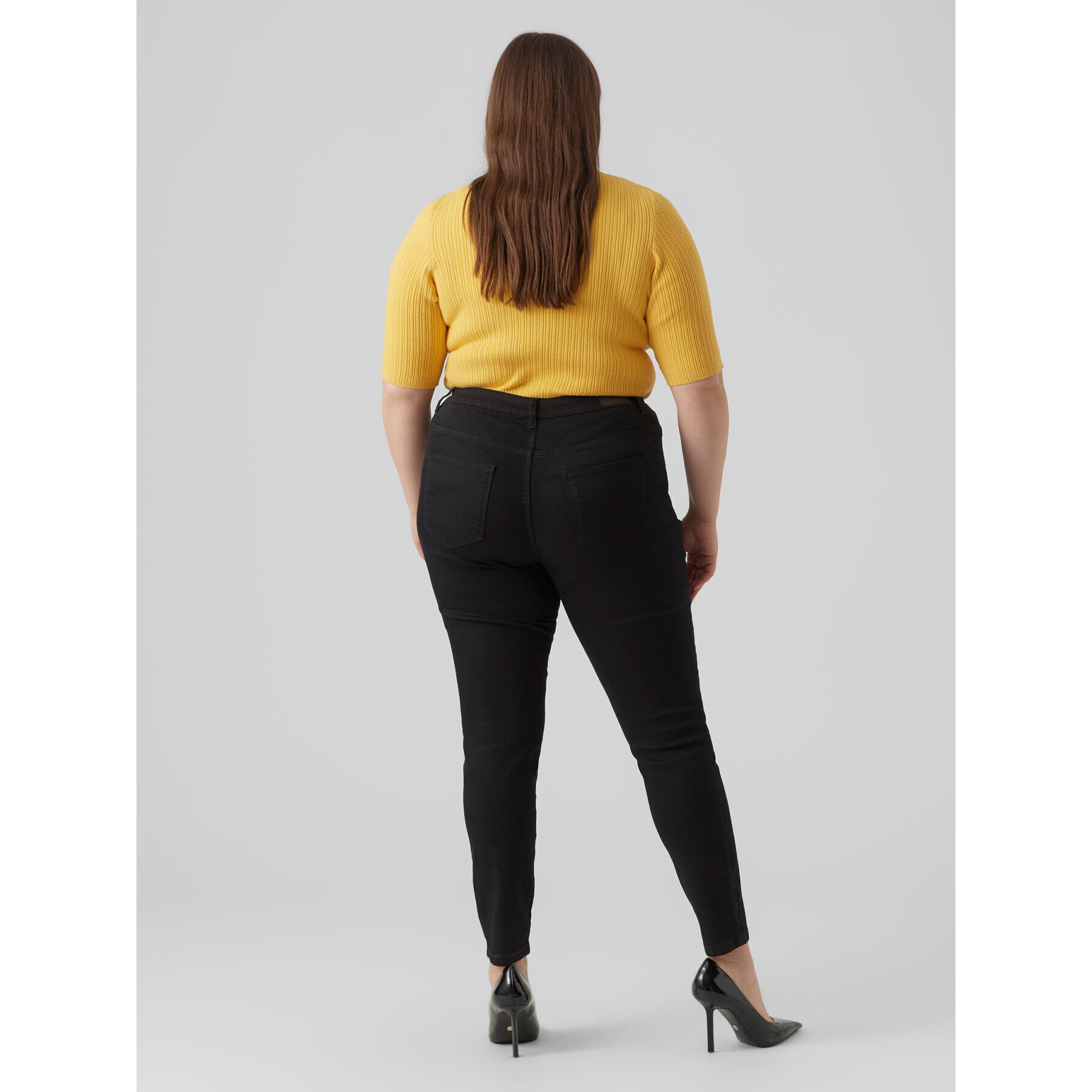 Vero Moda Curve Дънки Rudy 10287063 Черен Slim Fit - Pepit.bg