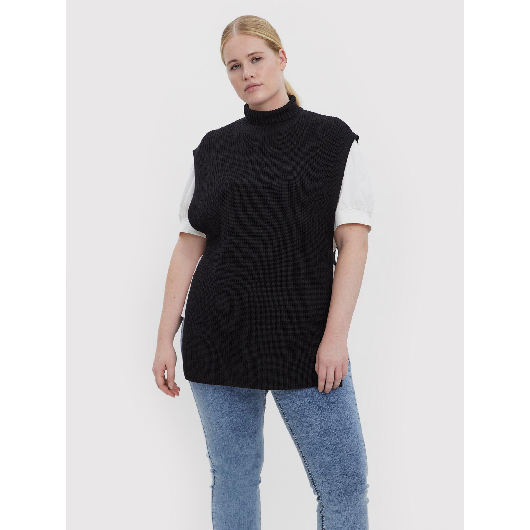 Vero Moda Curve Пуловер Myrna 10252749 Черен Regular Fit - Pepit.bg