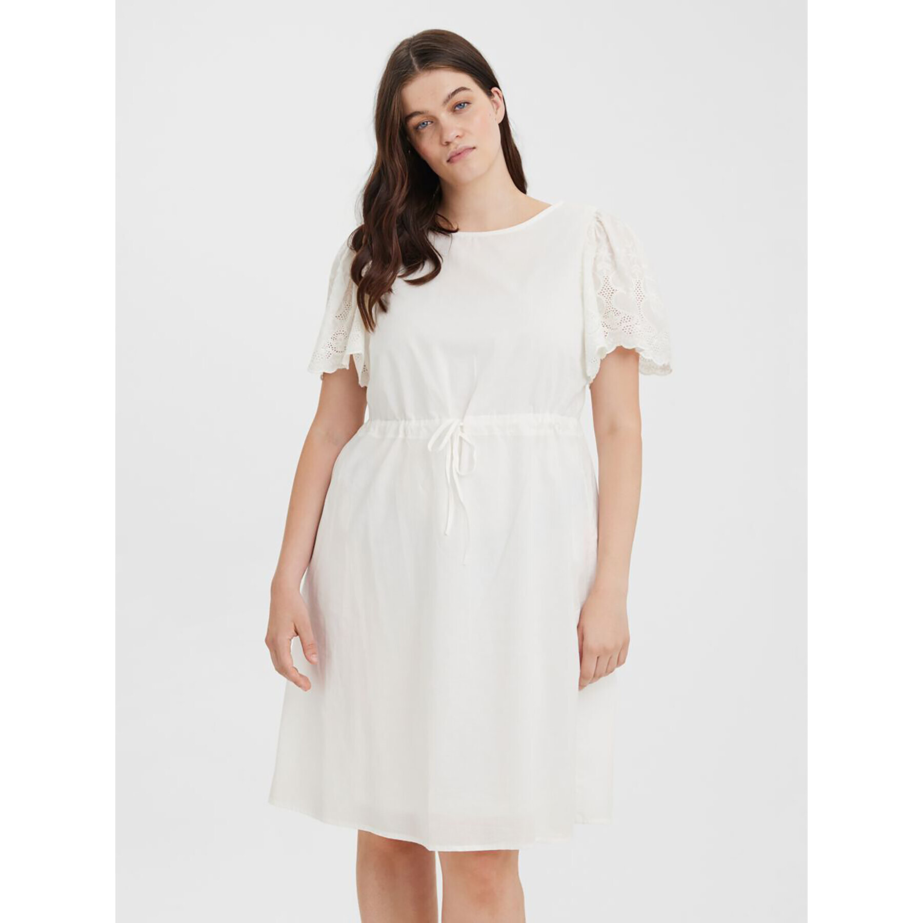 Vero Moda Curve Ежедневна рокля Harriet 10266733 Бял Regular Fit - Pepit.bg