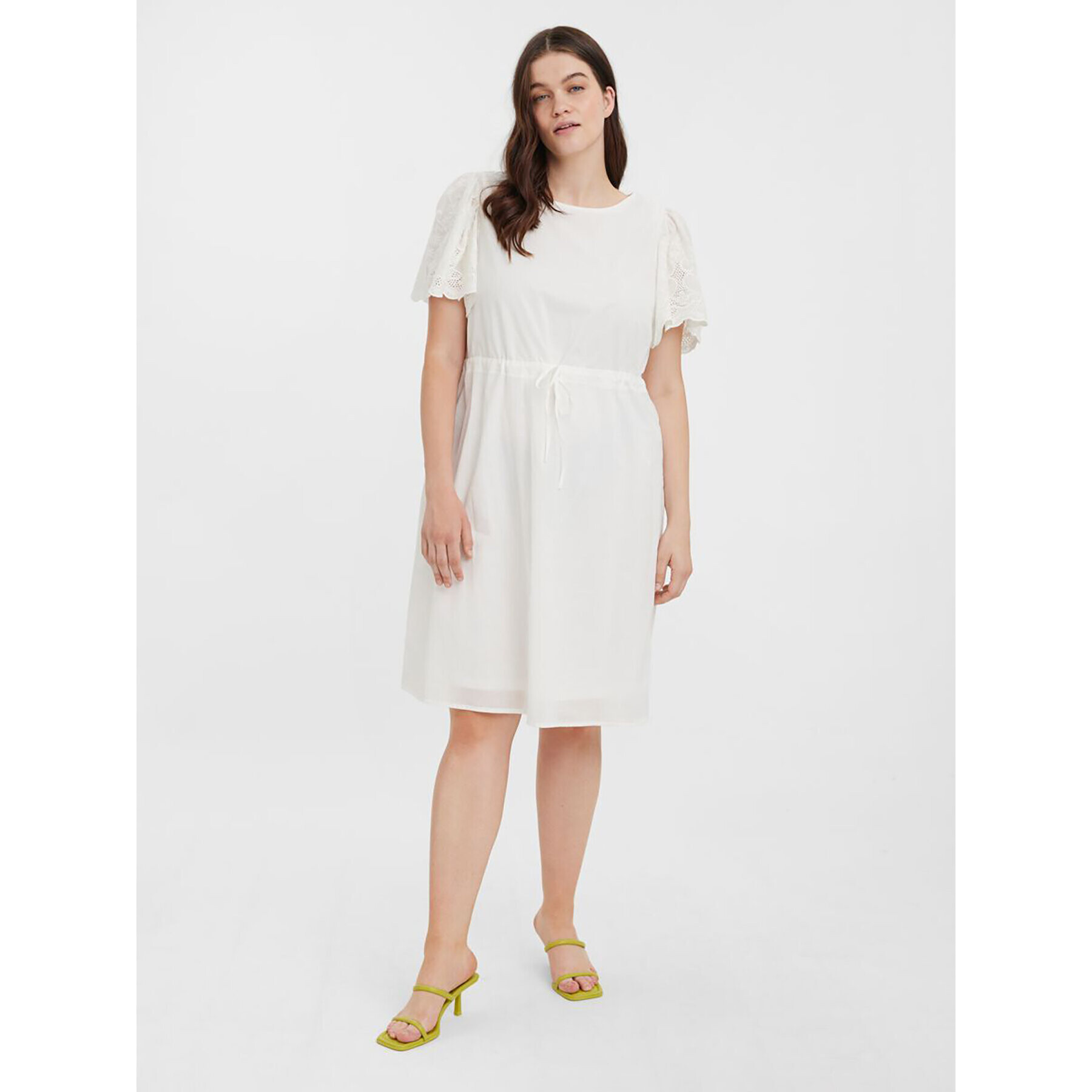 Vero Moda Curve Ежедневна рокля Harriet 10266733 Бял Regular Fit - Pepit.bg