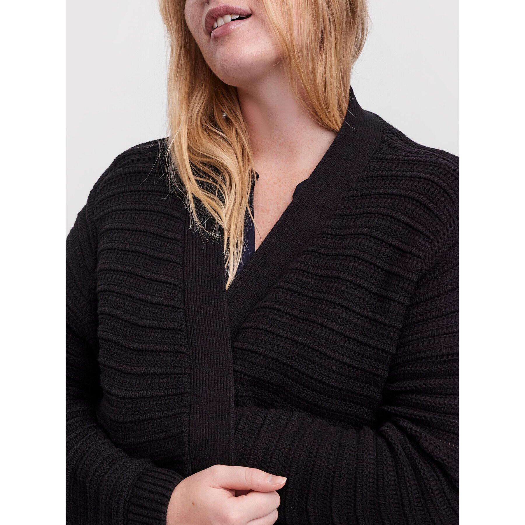 Vero Moda Curve Кардиган Stila 10252752 Черен Regular Fit - Pepit.bg