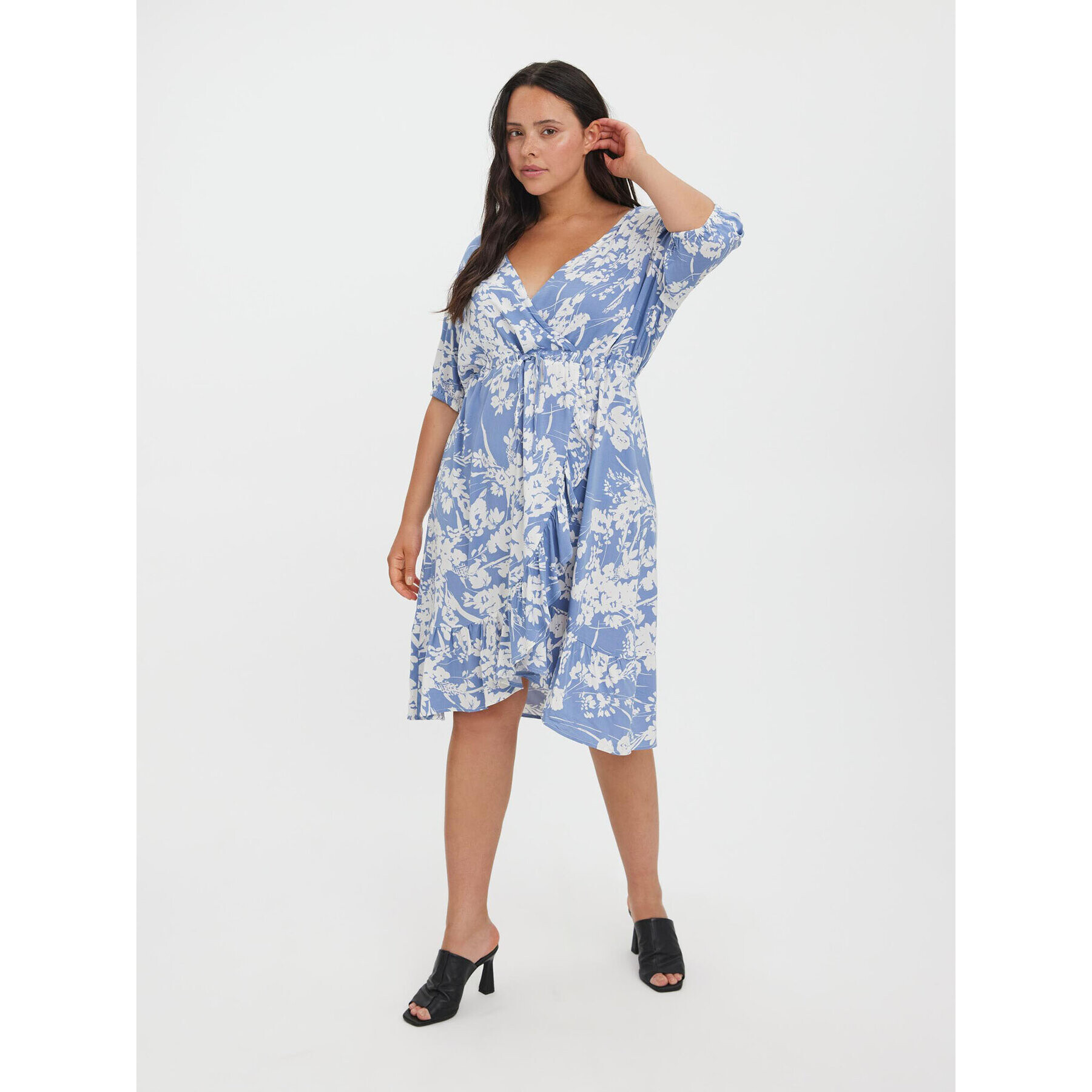 Vero Moda Curve Лятна рокля Lexie 10266955 Син Regular Fit - Pepit.bg