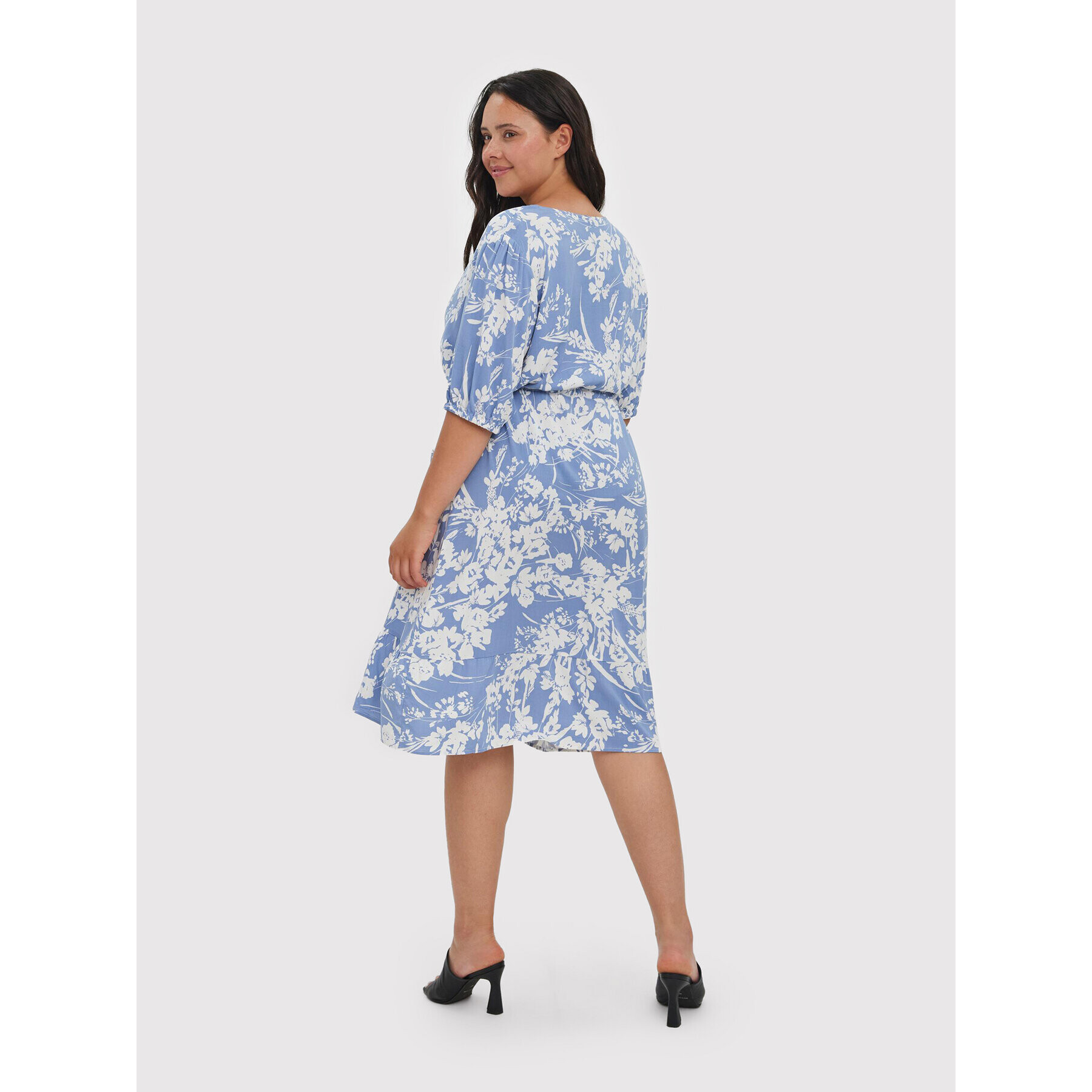 Vero Moda Curve Лятна рокля Lexie 10266955 Син Regular Fit - Pepit.bg