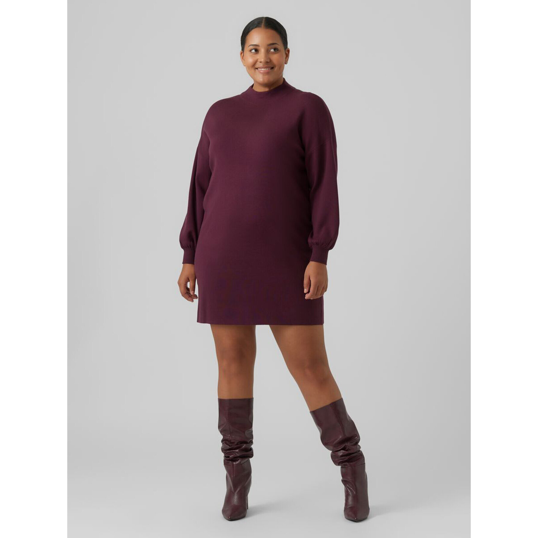 Vero Moda Curve Плетена рокля Nancy 10276861 Виолетов Regular Fit - Pepit.bg
