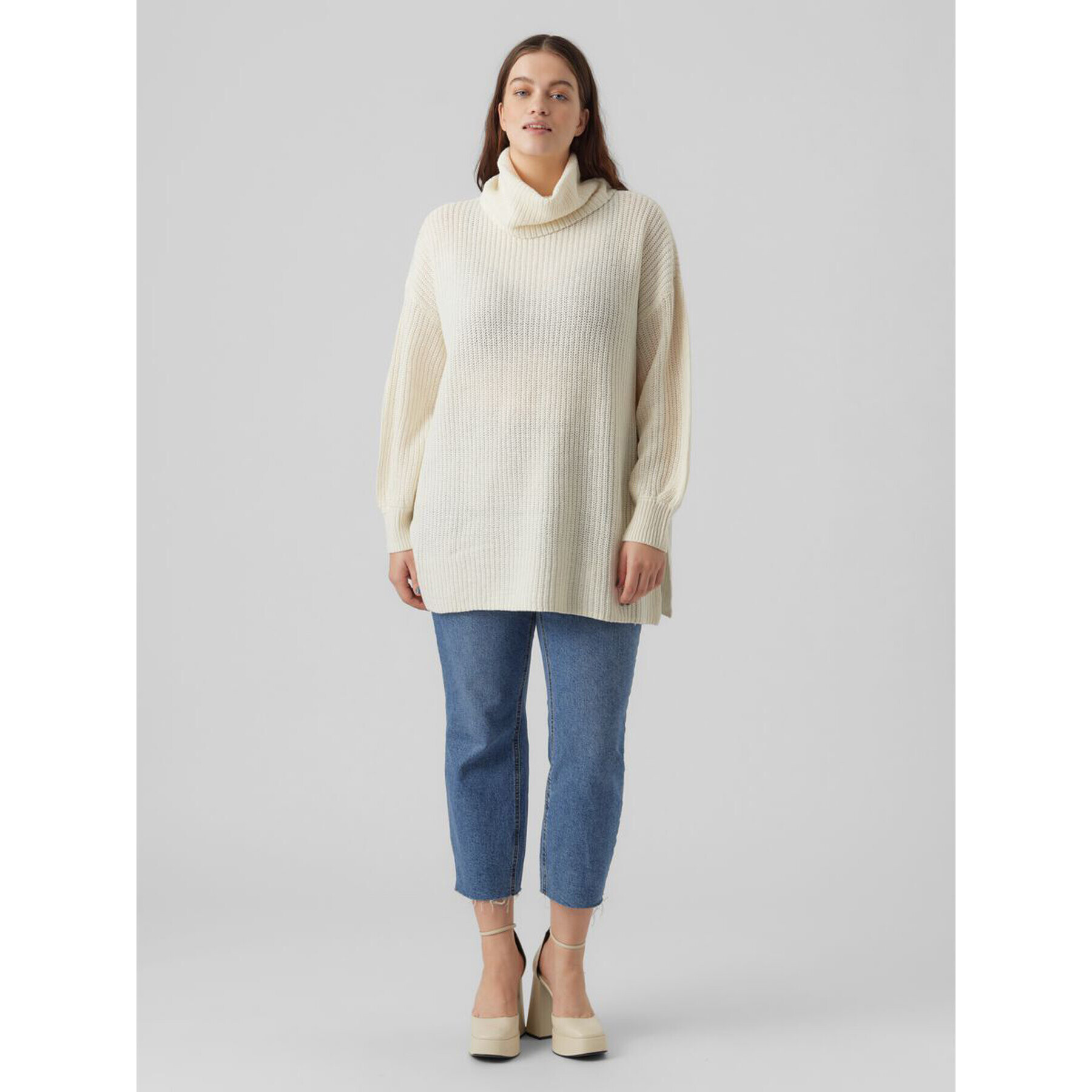 Vero Moda Curve Поло Sayla 10276895 Бежов Regular Fit - Pepit.bg