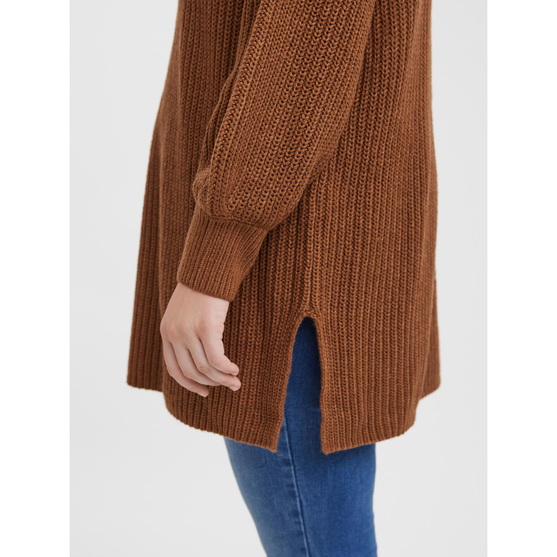 Vero Moda Curve Поло Sayla 10276895 Кафяв Regular Fit - Pepit.bg