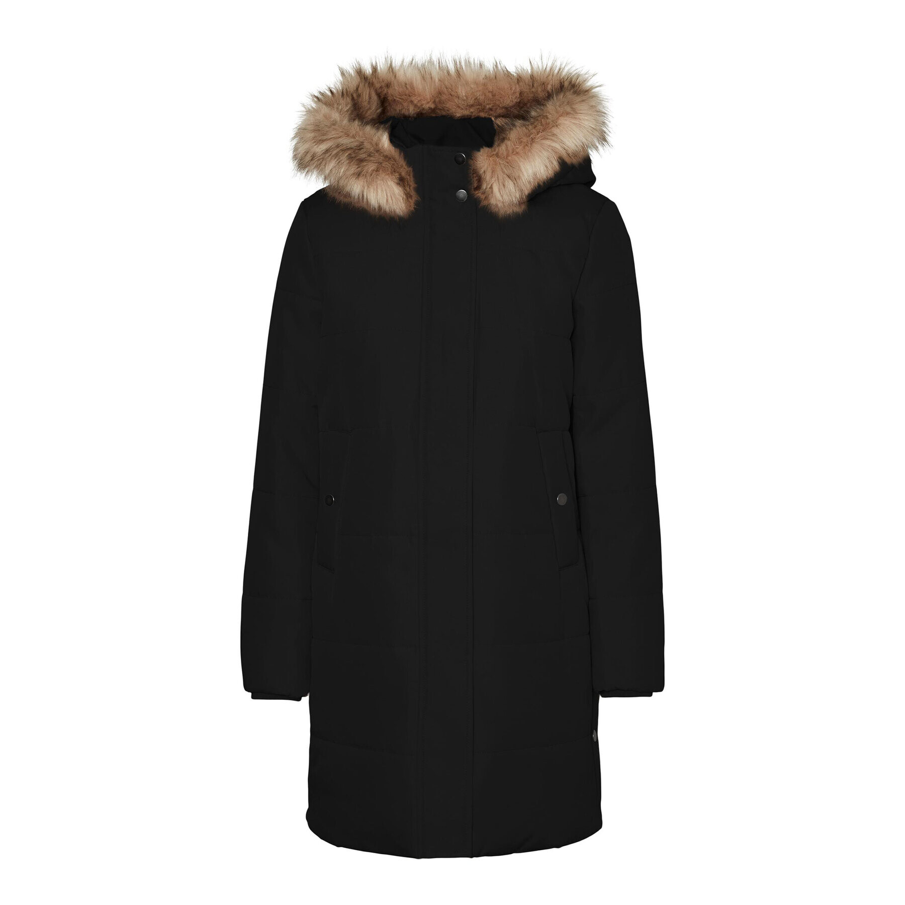 Vero Moda Curve Пухено яке 10297296 Черен Regular Fit - Pepit.bg