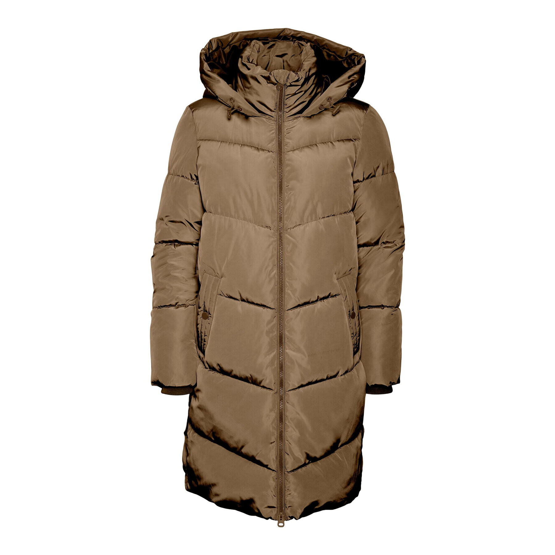 Vero Moda Curve Пухено яке 10297304 Кафяв Regular Fit - Pepit.bg