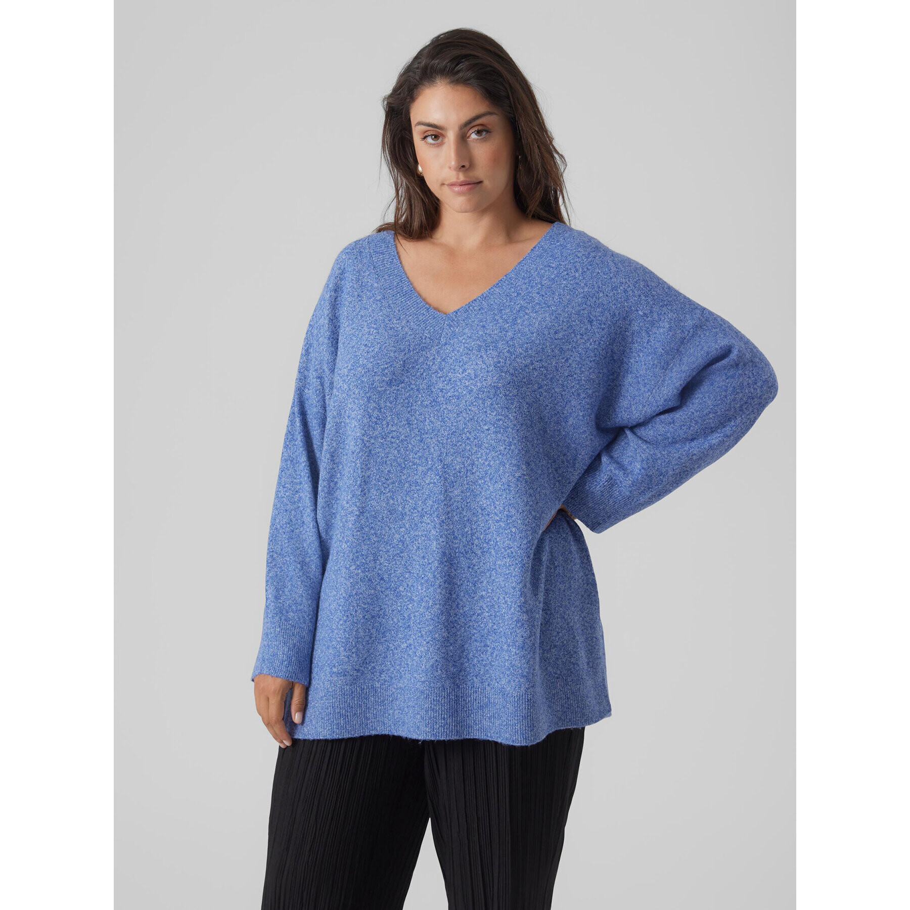 Vero Moda Curve Пуловер 10297266 Син Regular Fit - Pepit.bg