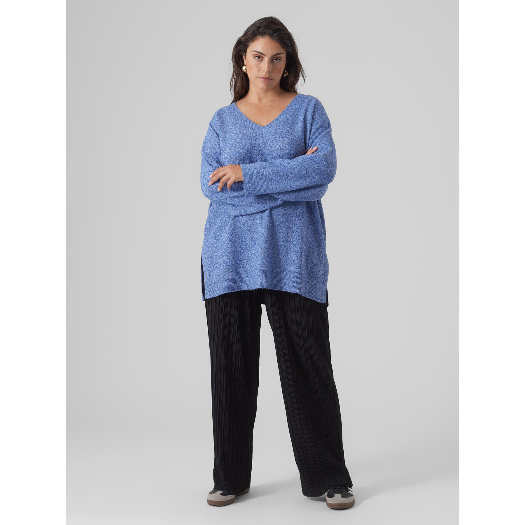 Vero Moda Curve Пуловер 10297266 Син Regular Fit - Pepit.bg