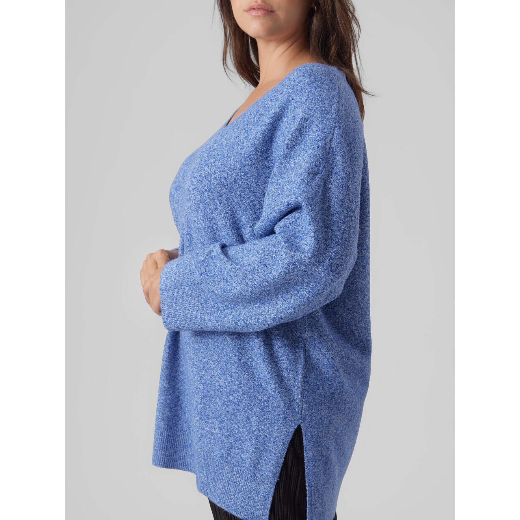 Vero Moda Curve Пуловер 10297266 Син Regular Fit - Pepit.bg