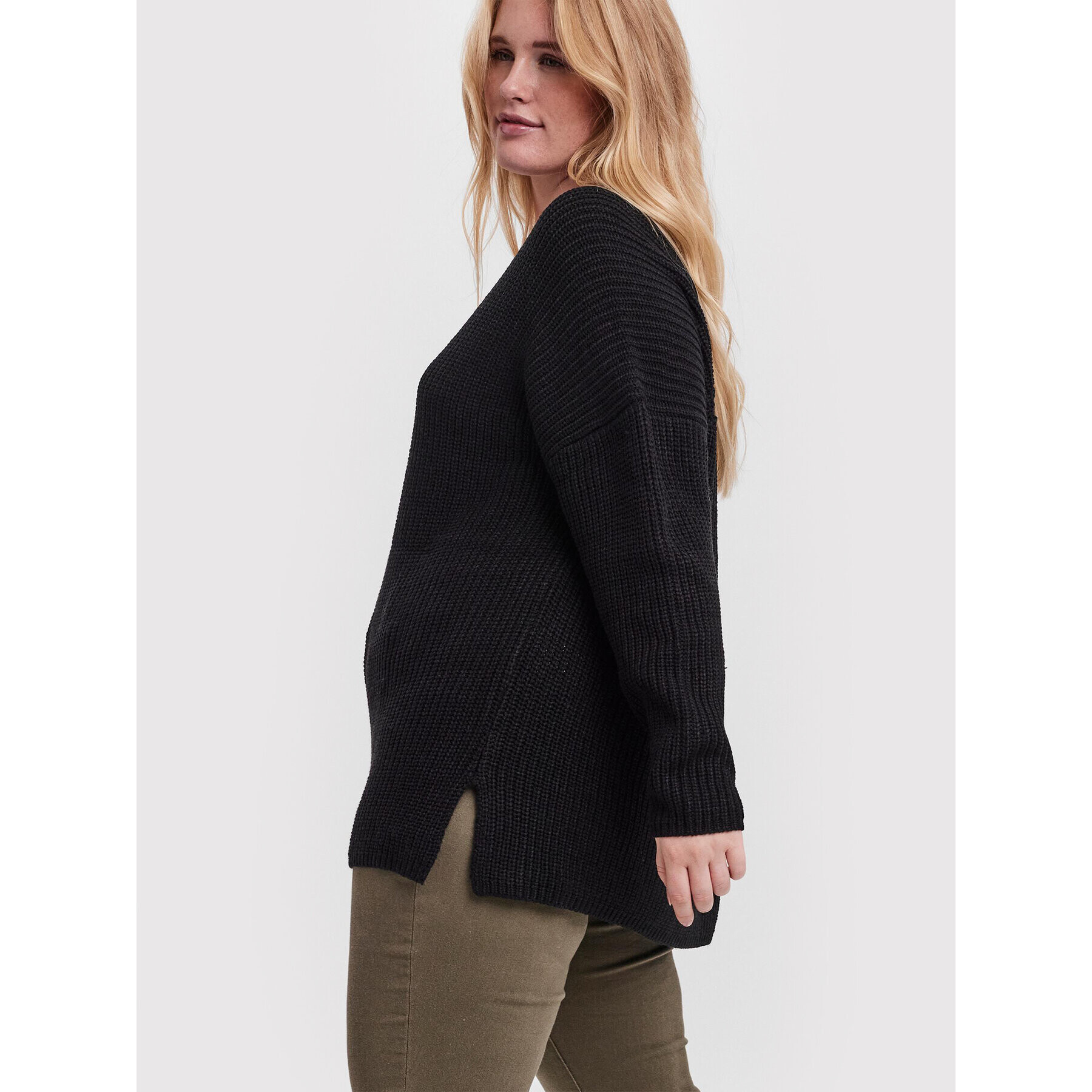 Vero Moda Curve Пуловер Lea 10252754 Черен Regular Fit - Pepit.bg