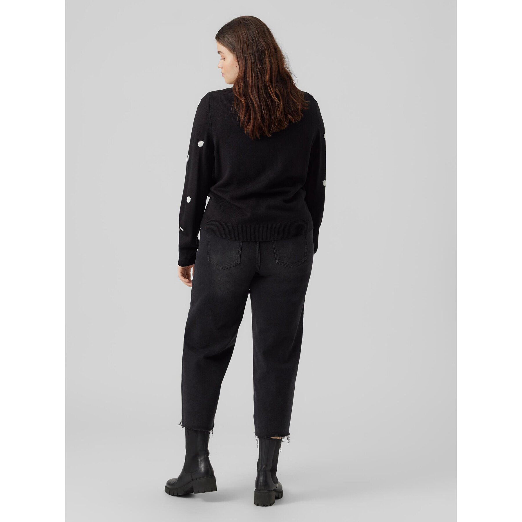Vero Moda Curve Пуловер Tinsel 10279541 Черен Regular Fit - Pepit.bg
