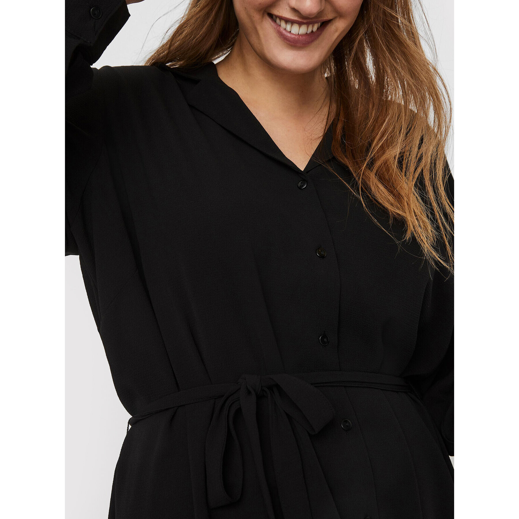 Vero Moda Curve Рокля тип риза Saga 10245512 Черен Regular Fit - Pepit.bg