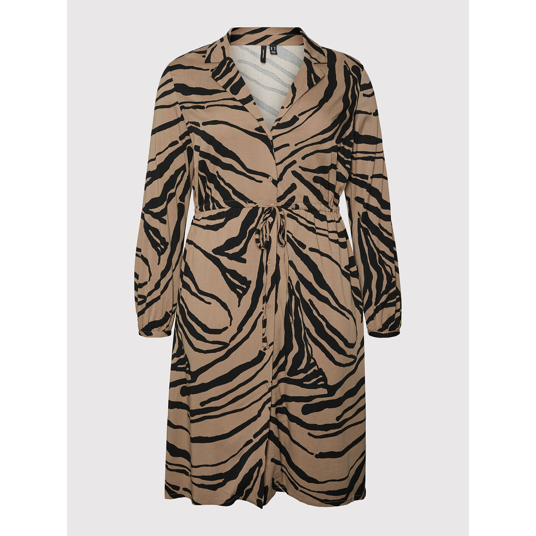 Vero Moda Curve Рокля тип риза Zee 10257513 Кафяв Regular Fit - Pepit.bg