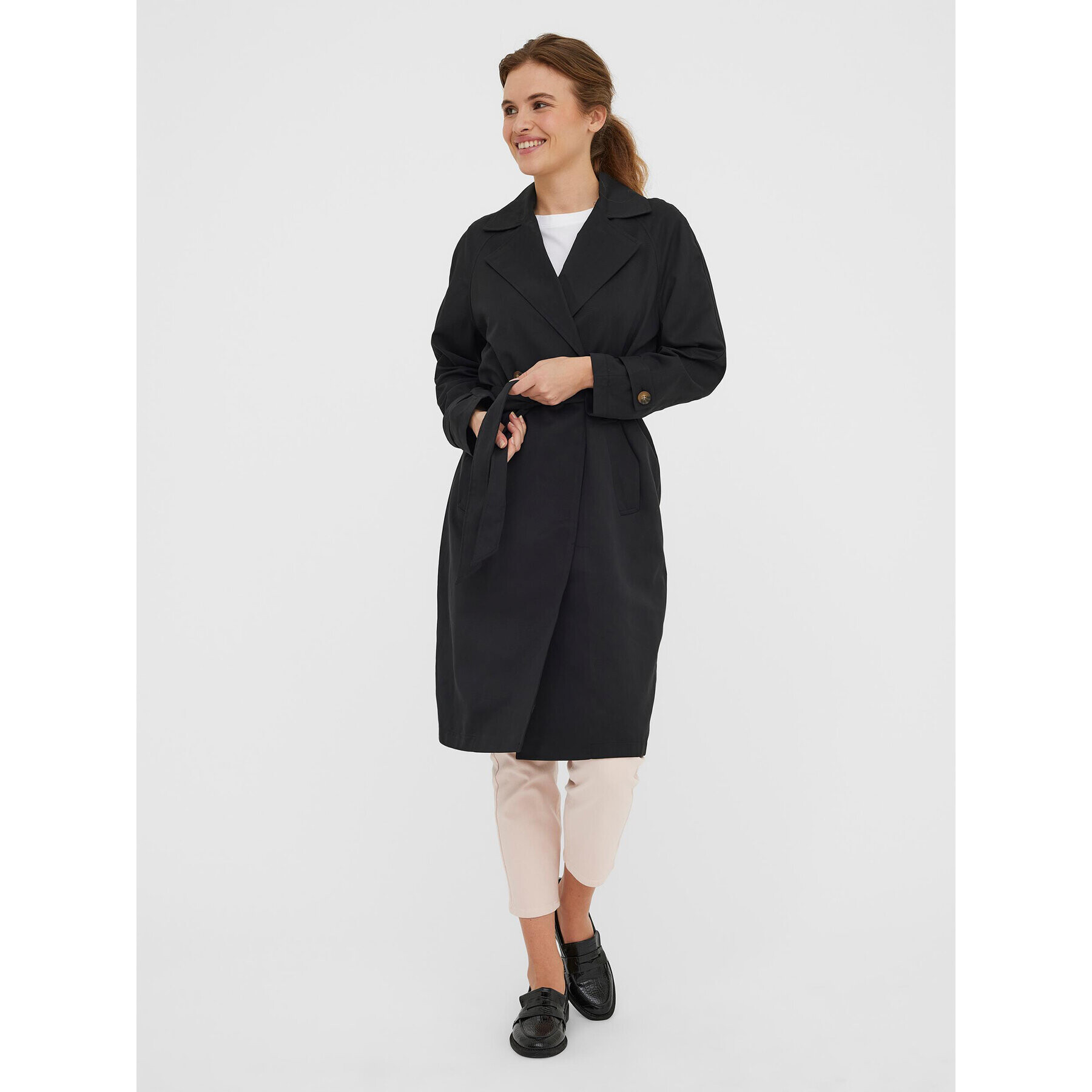Vero Moda Curve Тренч 10278572 Черен Regular Fit - Pepit.bg