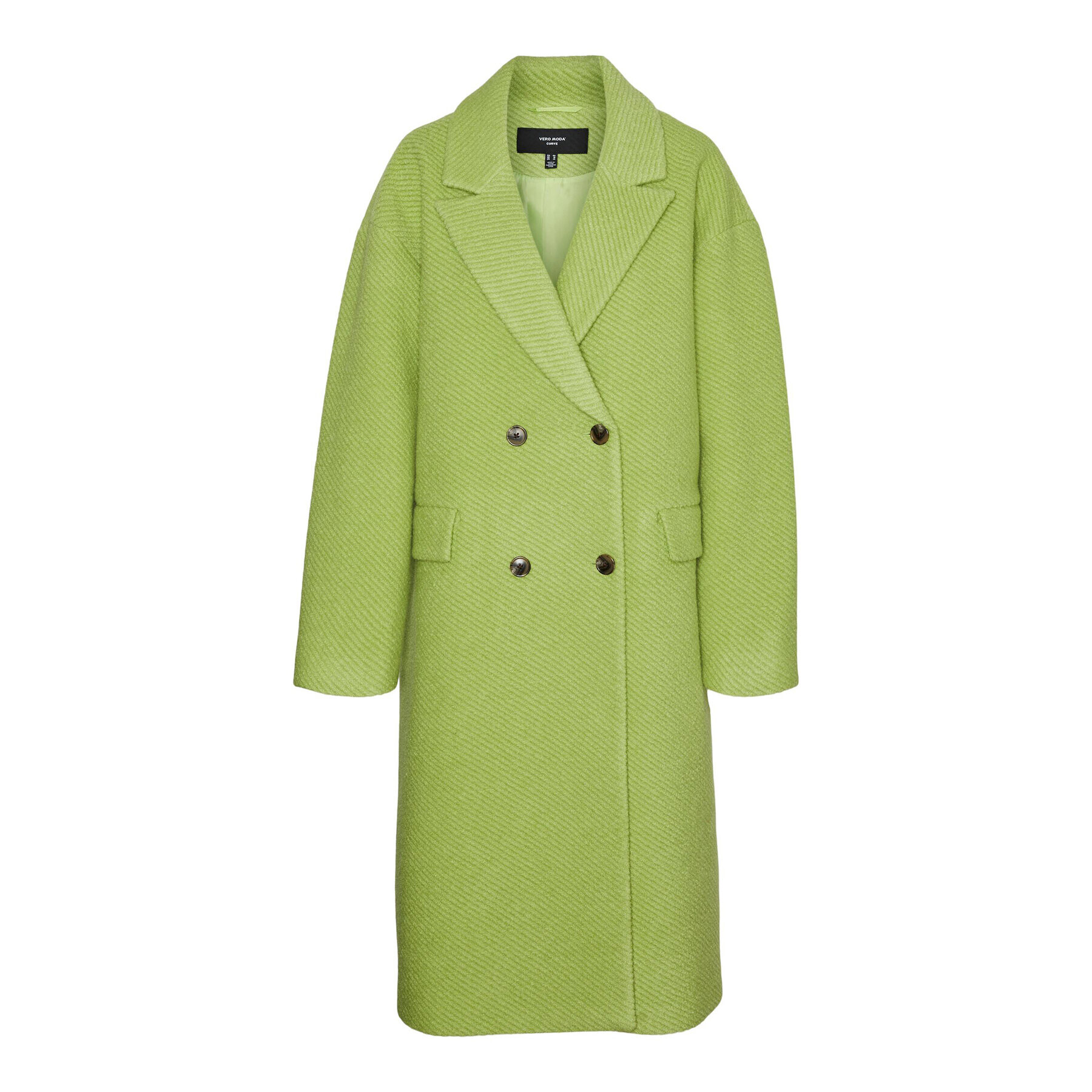 Vero Moda Curve Вълнено палто 10296650 Зелен Regular Fit - Pepit.bg