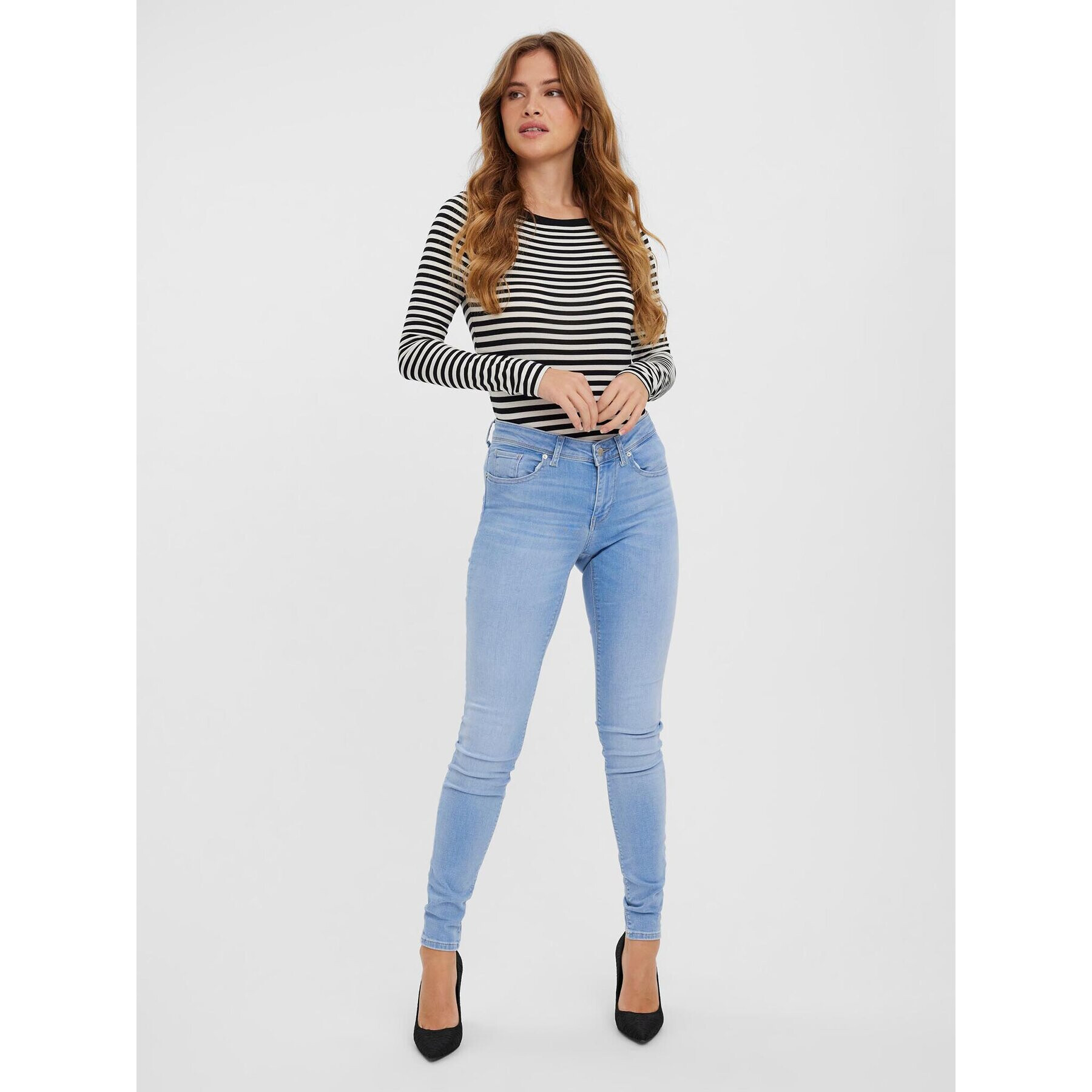 Vero Moda Дънки Lux 10259092 Син Slim Fit - Pepit.bg