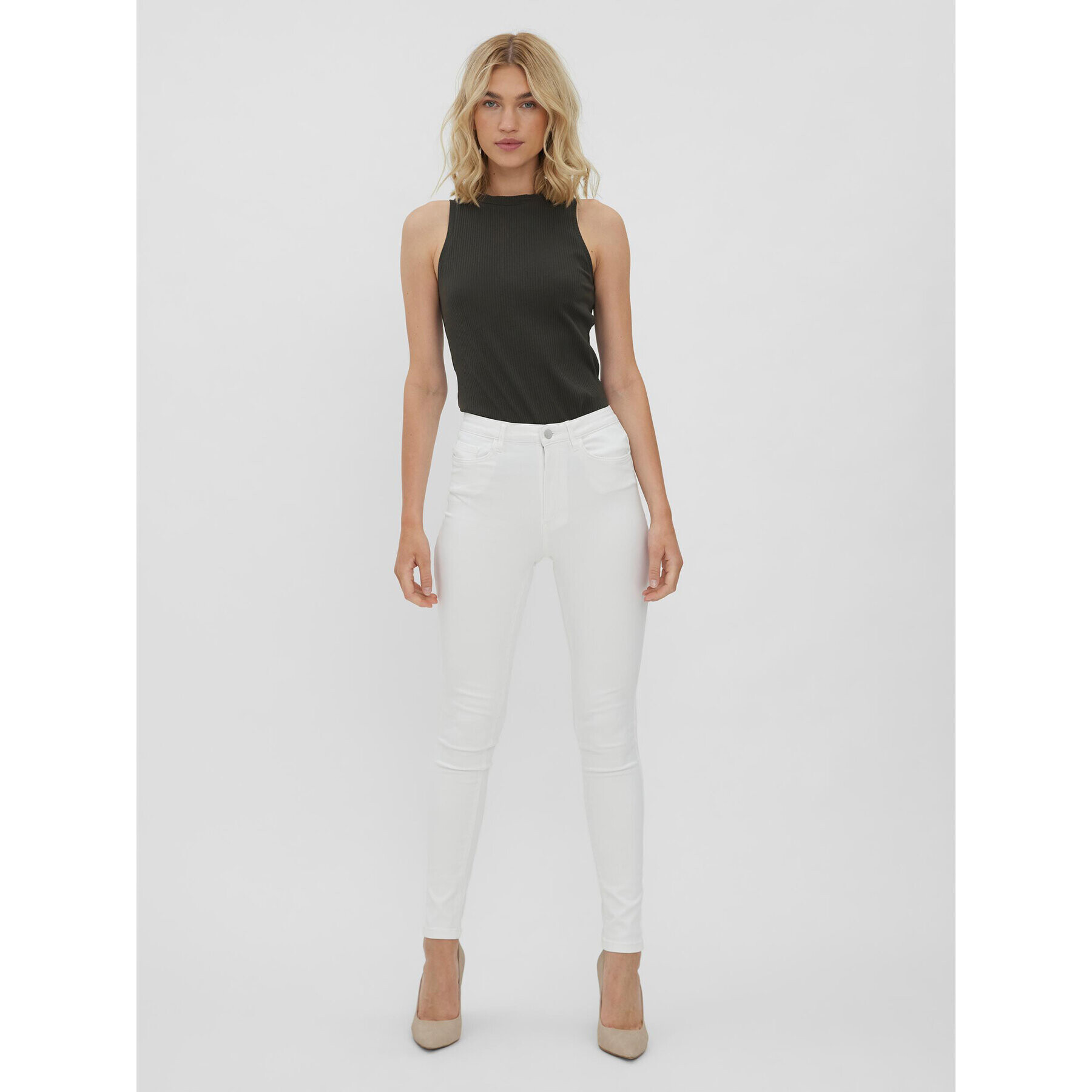 Vero Moda Дънки Sophia 10262685 Бял Skinny Fit - Pepit.bg