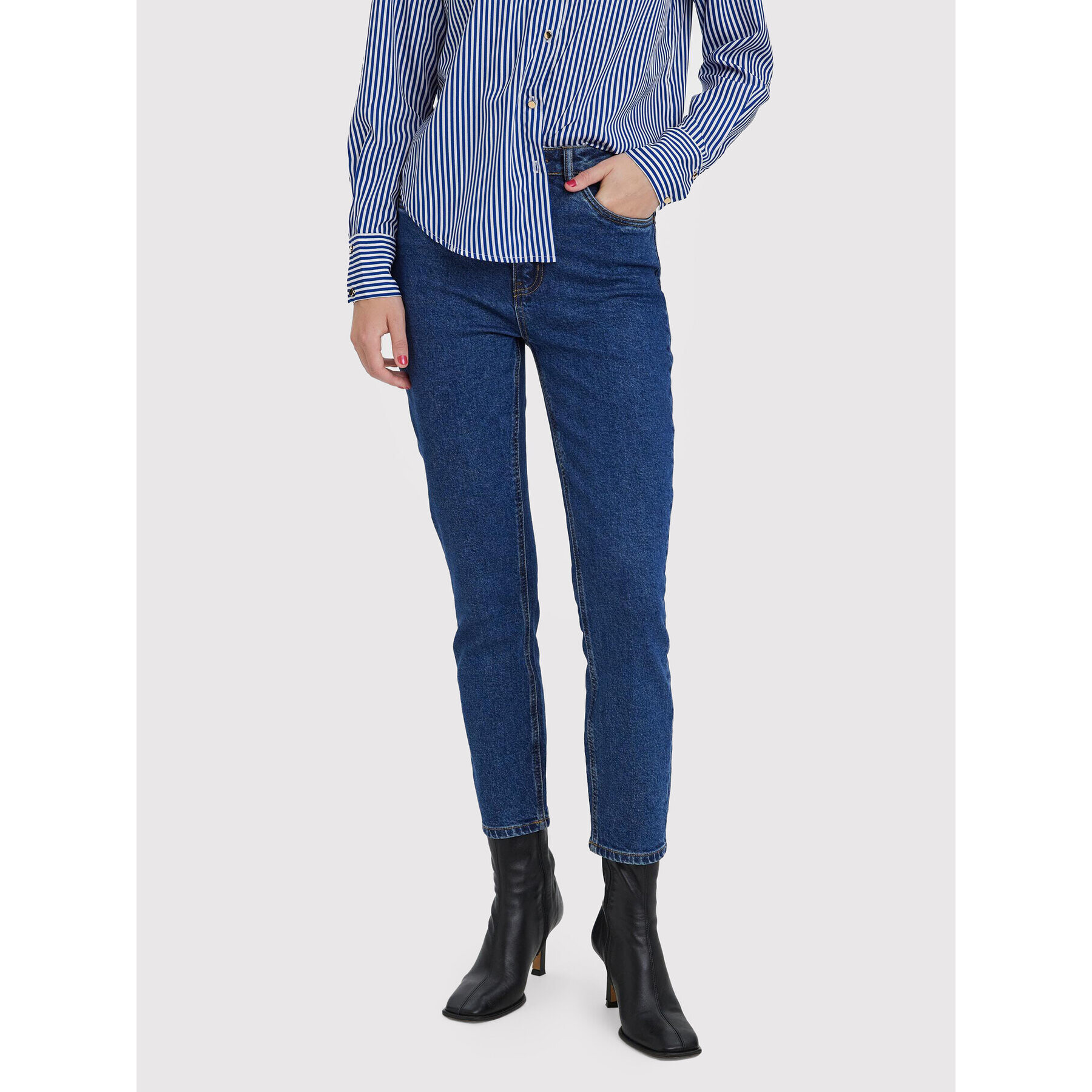 Vero Moda Дънки Brenda 10268434 Тъмносин Straight Fit - Pepit.bg