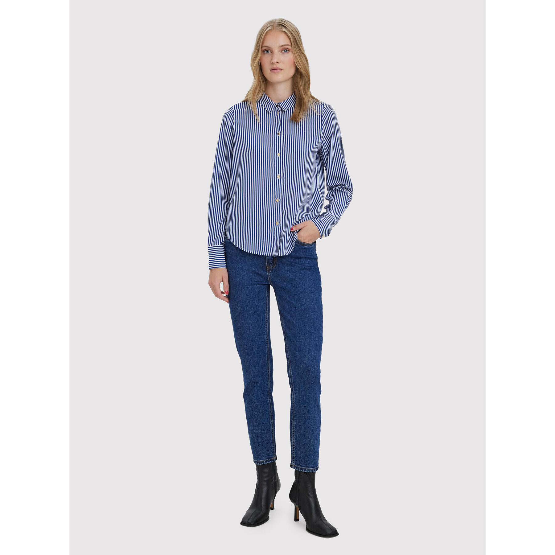 Vero Moda Дънки Brenda 10268434 Тъмносин Straight Fit - Pepit.bg