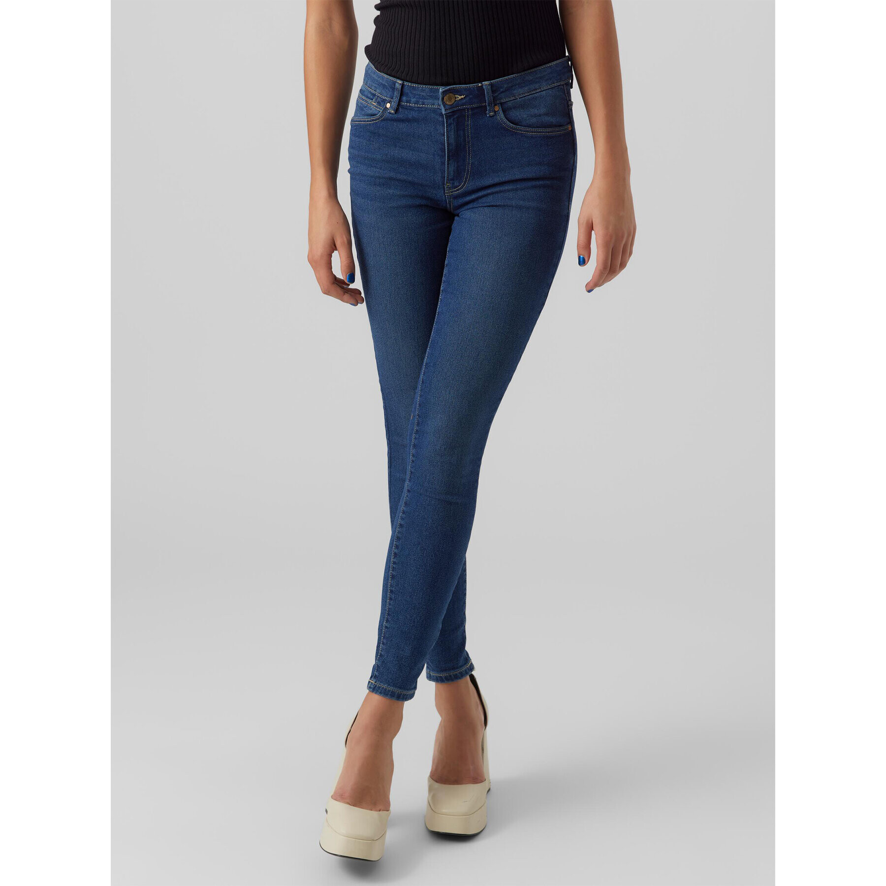 Vero Moda Дънки June 10278817 Тъмносин Slim Fit - Pepit.bg