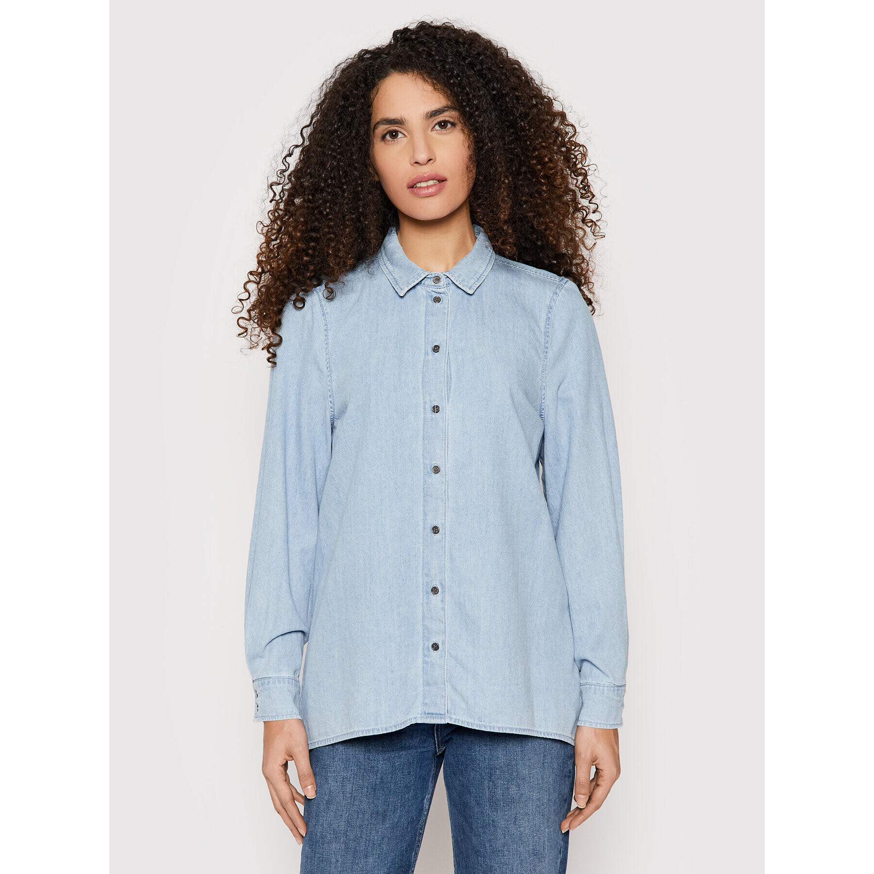 Vero Moda дънкова риза Flora 10258235 Син Oversize - Pepit.bg