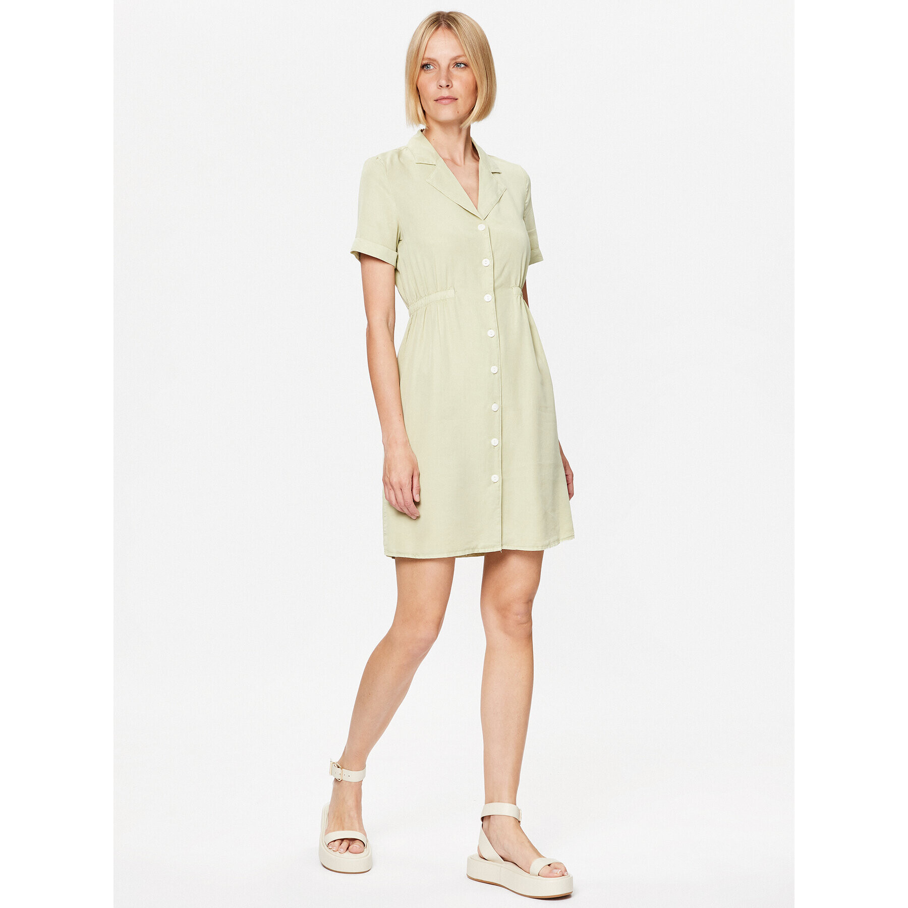 Vero Moda Рокля тип риза Harper 10283698 Зелен Standard Fit - Pepit.bg