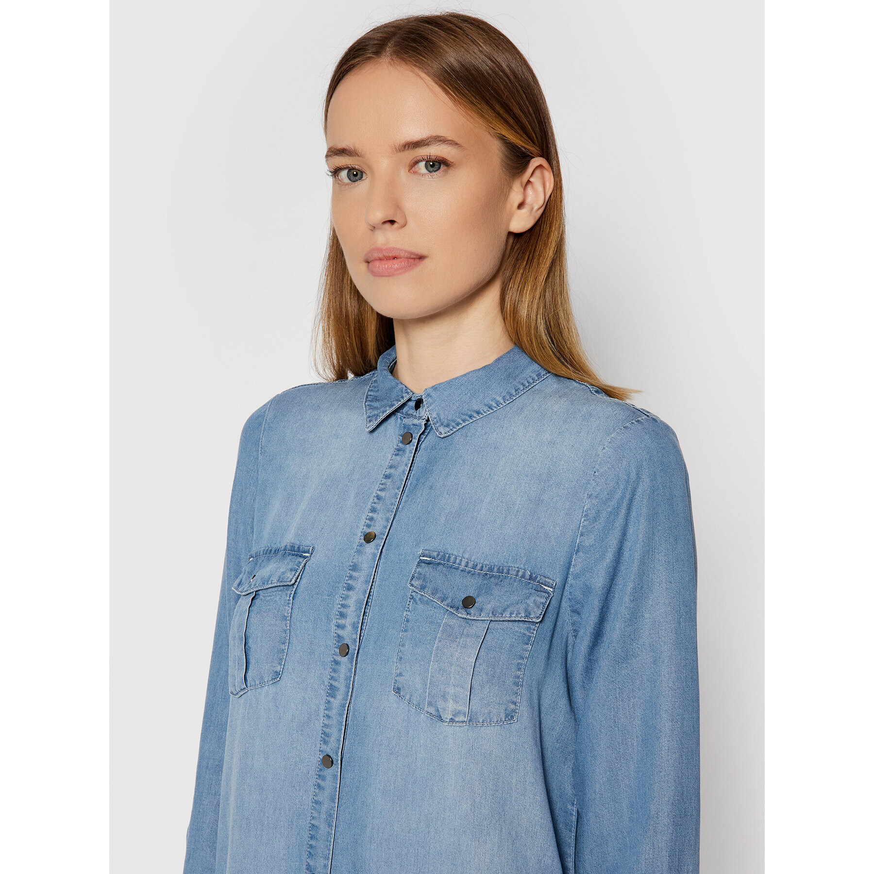 Vero Moda Дънкова рокля Silla 10184172 Син Regular Fit - Pepit.bg
