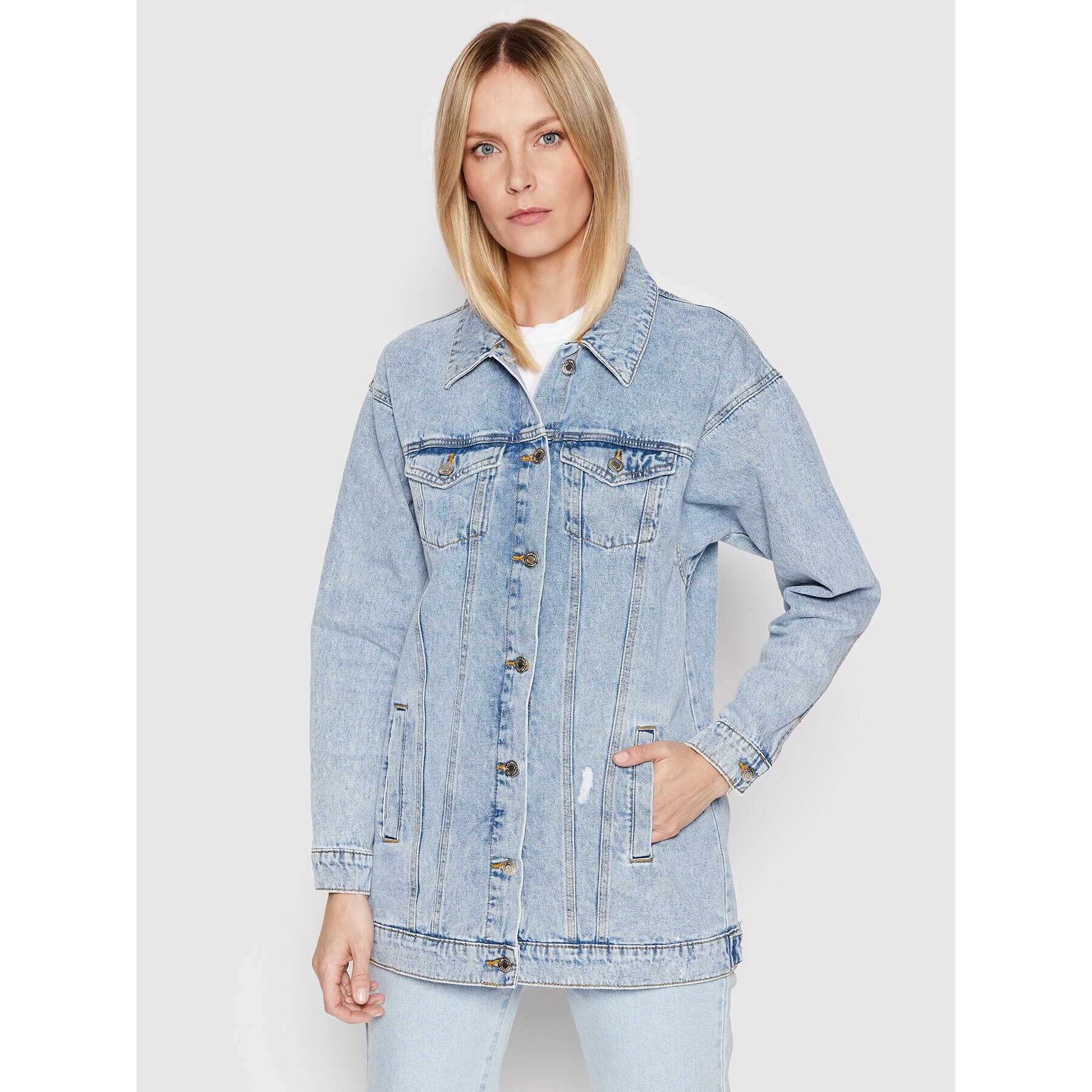 Vero Moda Дънково яке Olivia 10261628 Син Relaxed Fit - Pepit.bg