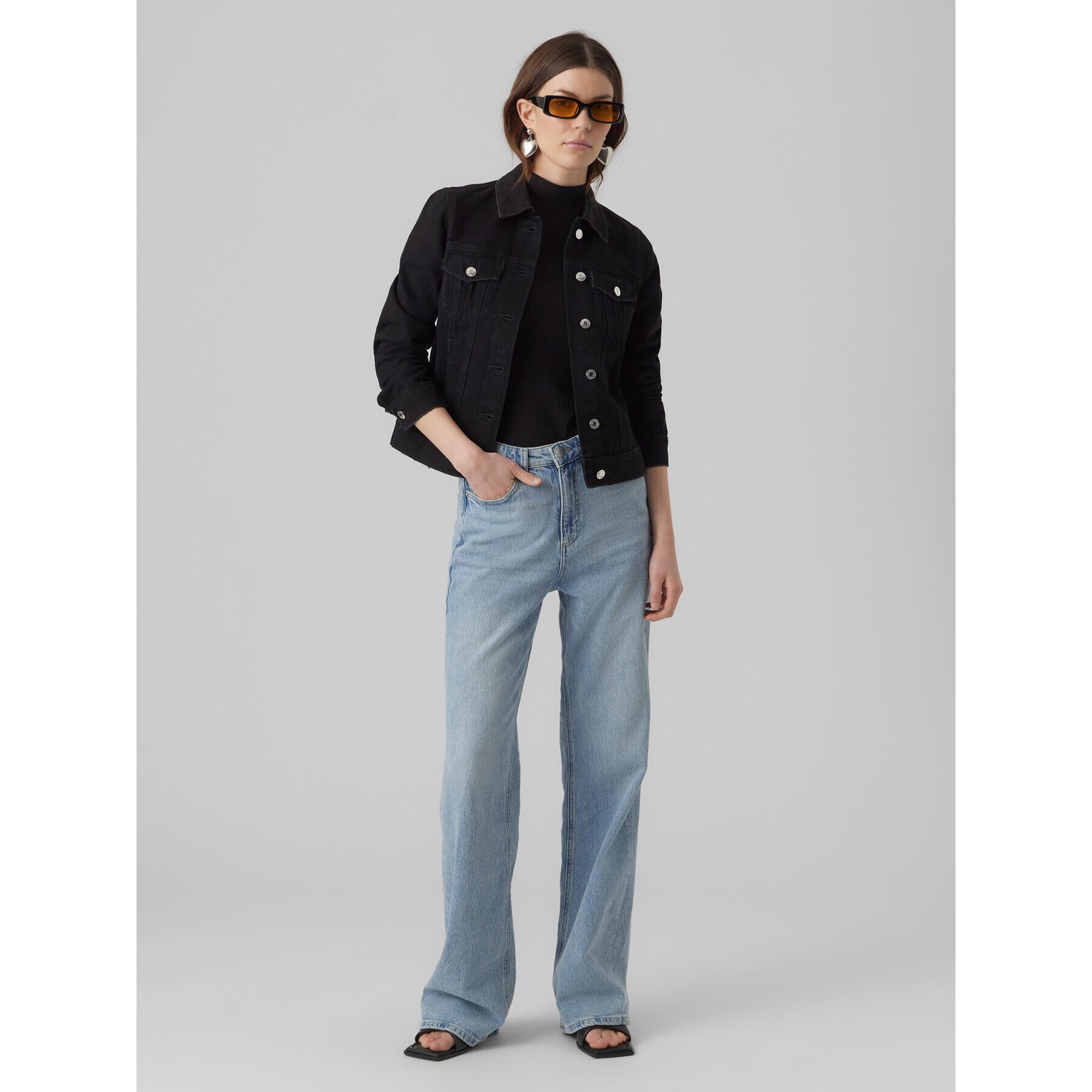 Vero Moda Дънково яке Zorica 10279789 Черен Regular Fit - Pepit.bg