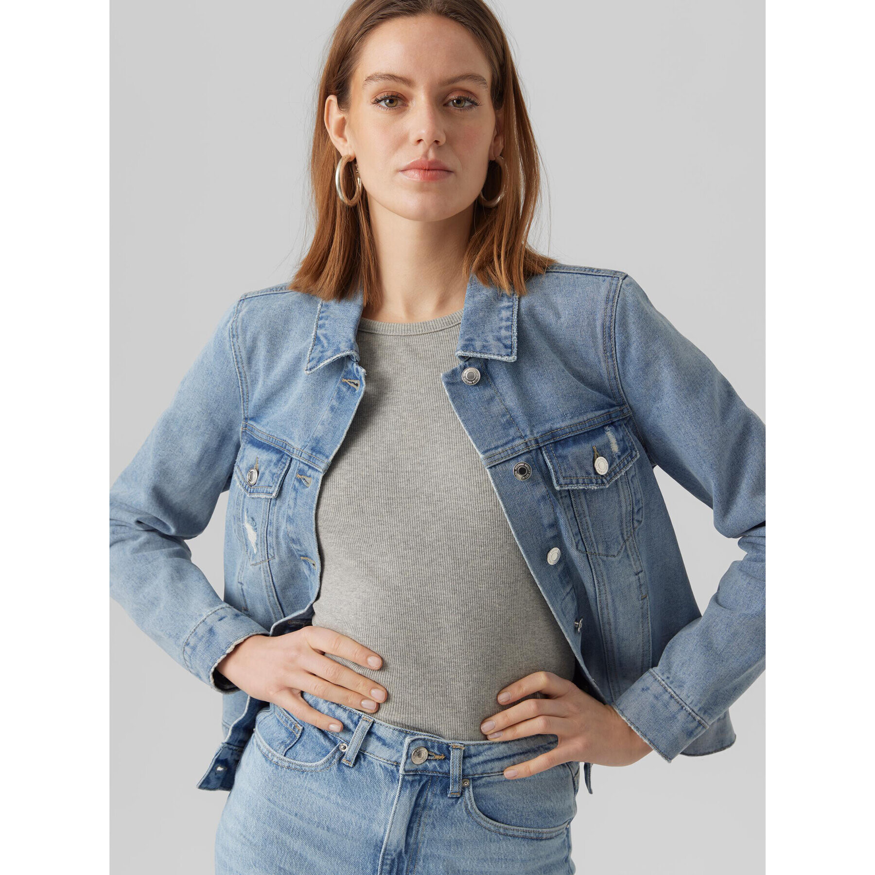 Vero Moda Дънково яке Zorica 10279789 Син Regular Fit - Pepit.bg