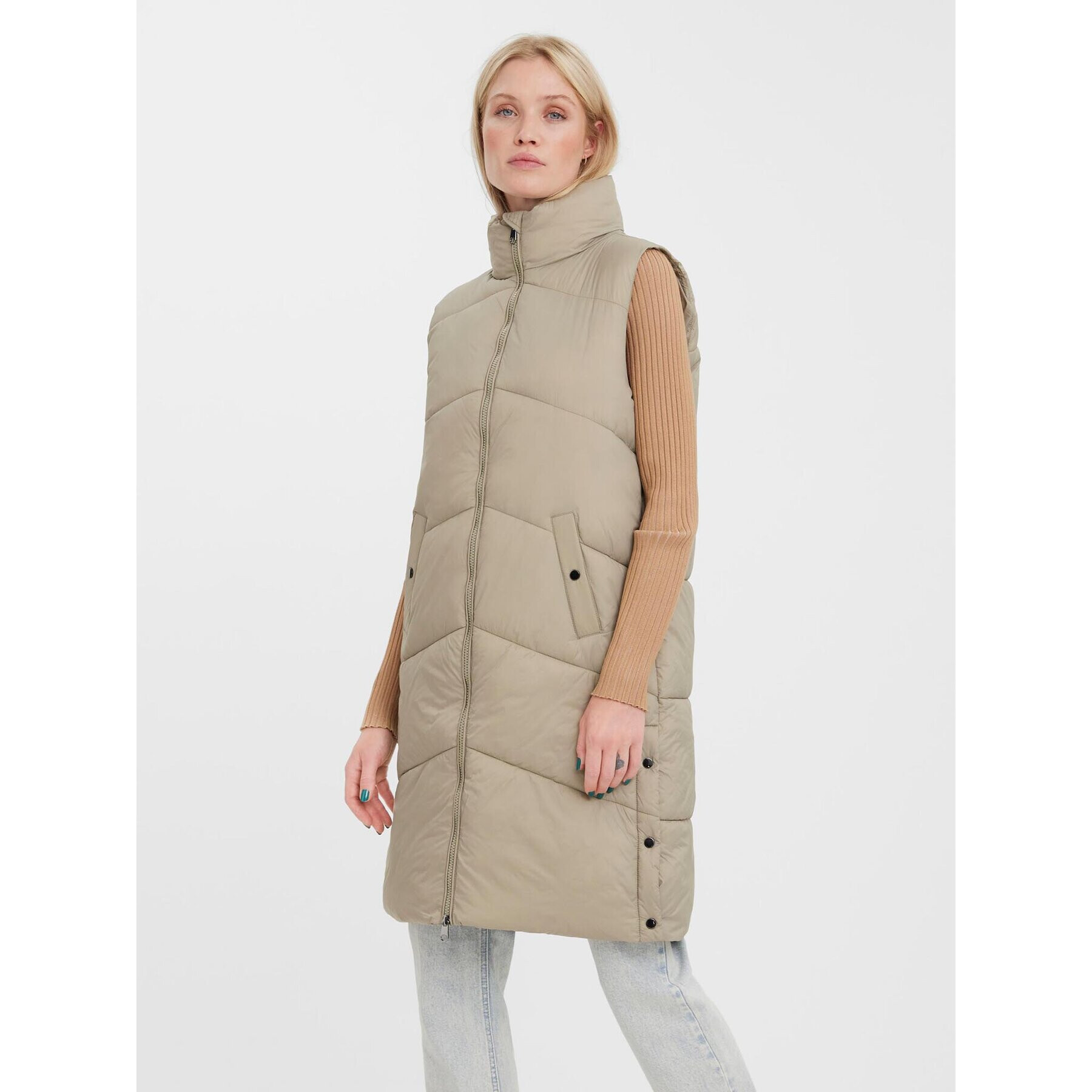 Vero Moda Елек Uppsala 10273950 Сив Regular Fit - Pepit.bg