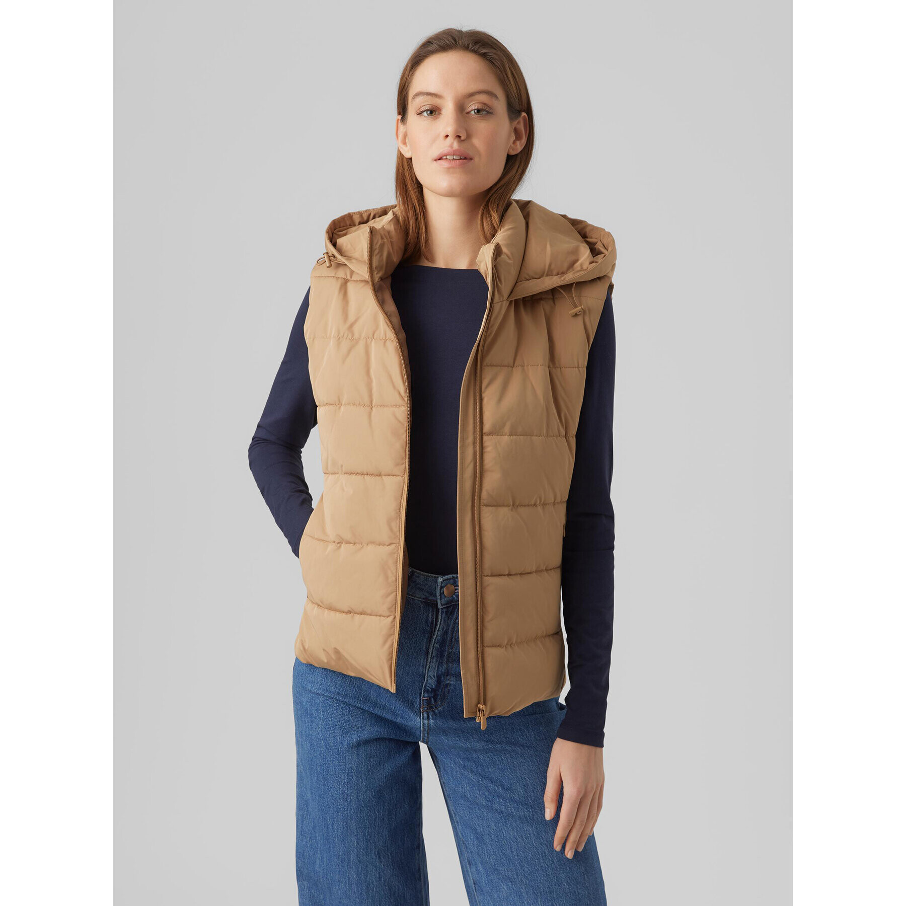 Vero Moda Елек 10289835 Кафяв Regular Fit - Pepit.bg