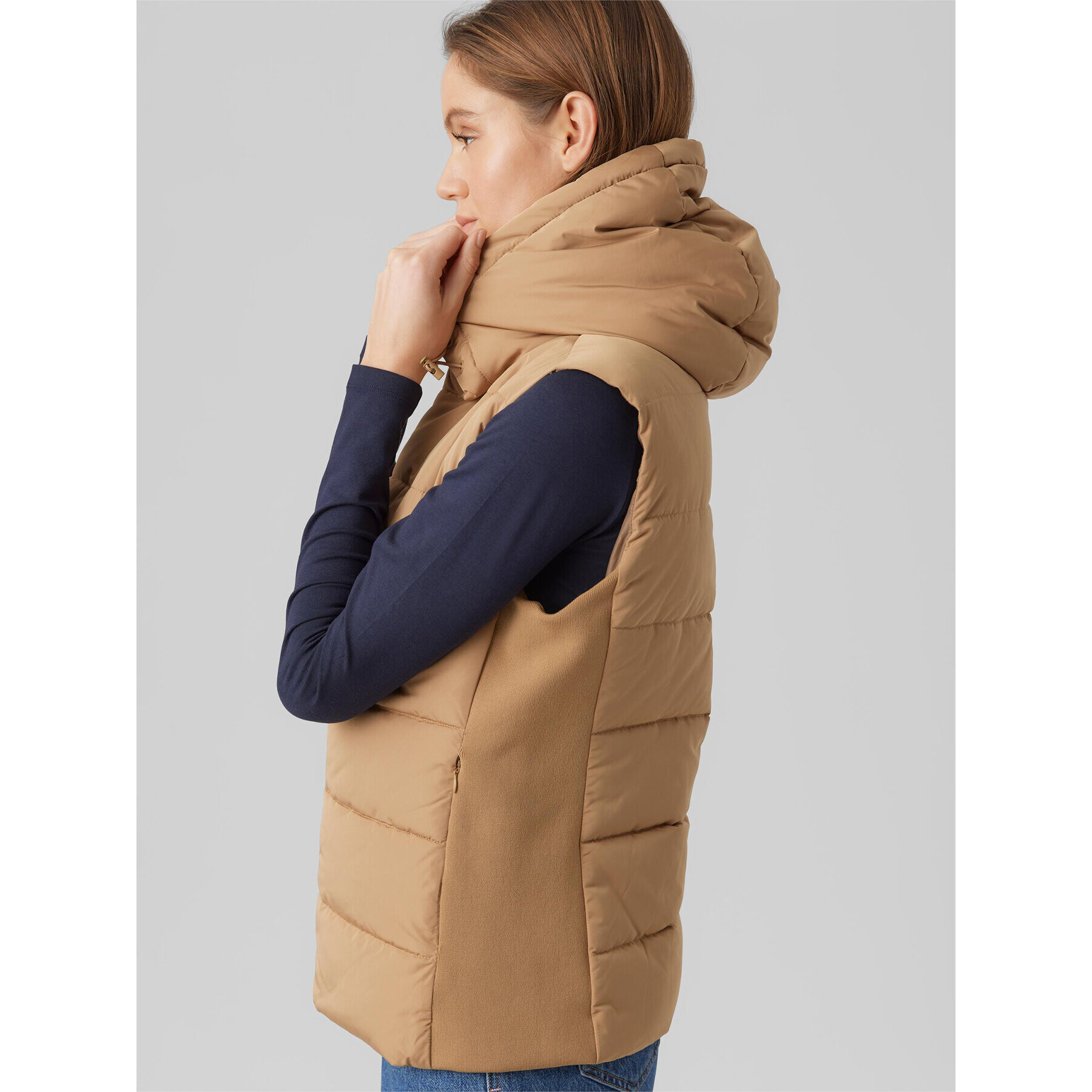 Vero Moda Елек 10289835 Кафяв Regular Fit - Pepit.bg
